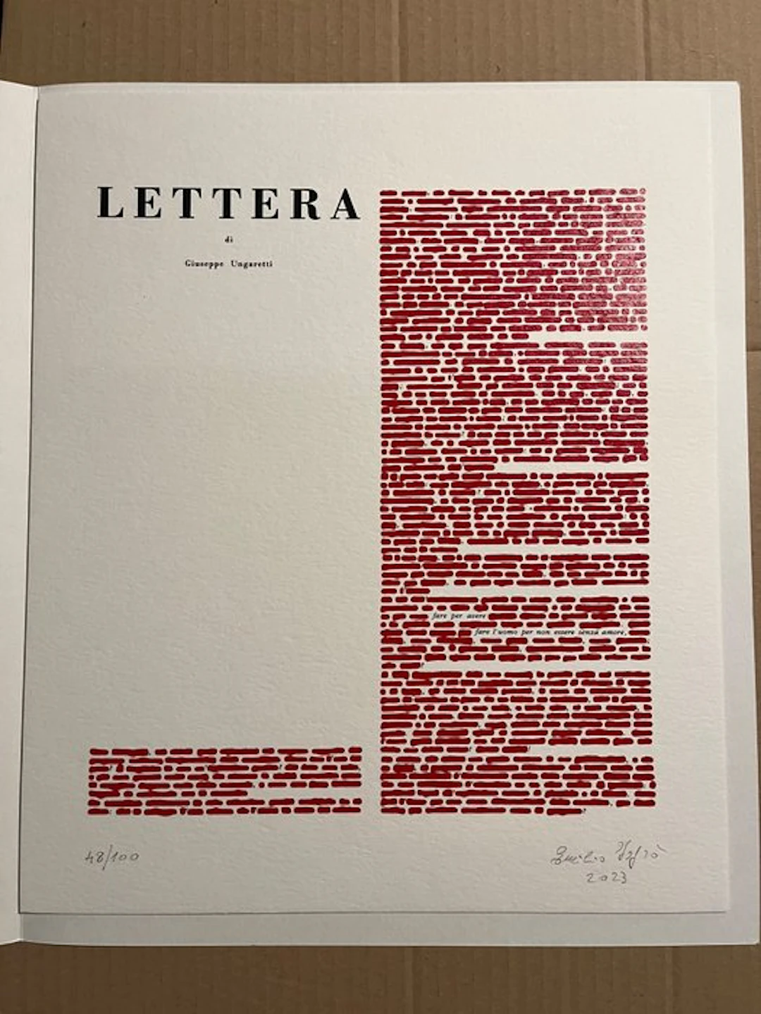 Emilio Isgrò (1937) - Ungaretti cancellato