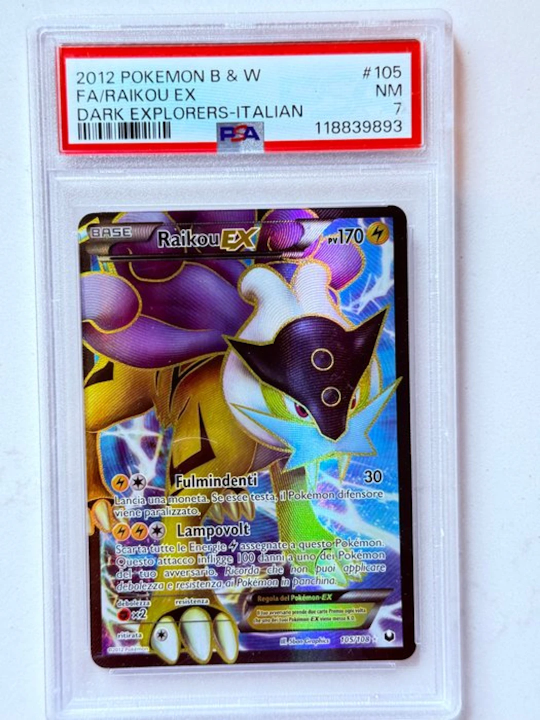 Pokémon - 1 Graded card - Raikou EX 105/105 Foil