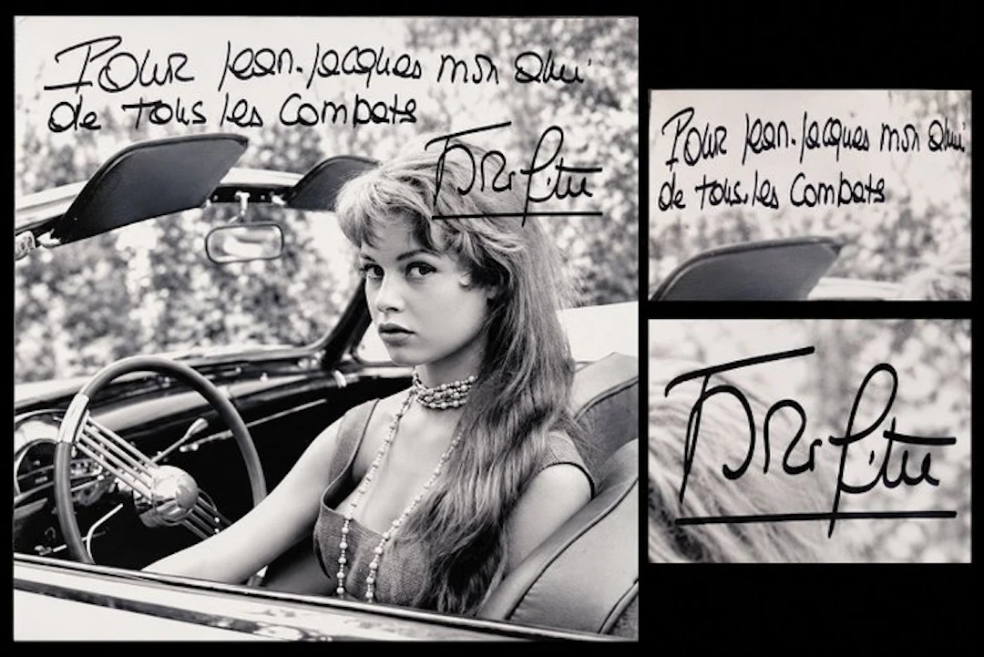 Brigite Bardot - Superbe photographie noir & blanc avec dédicace et autographe