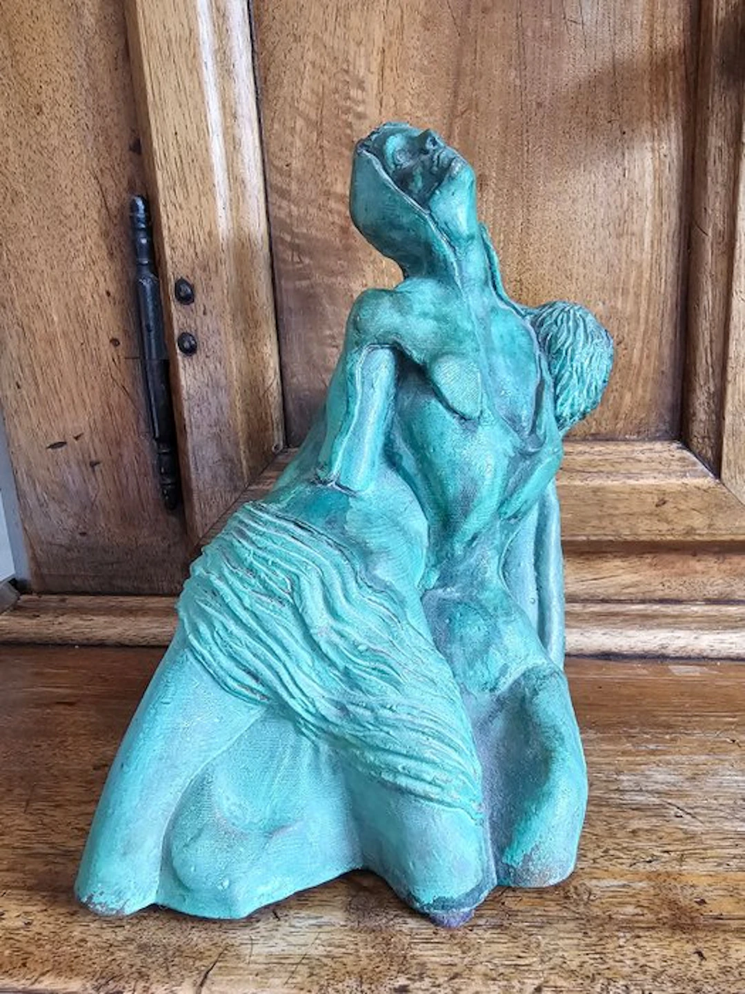 Sculpture, Piéta - 17 cm - Patinated bronze