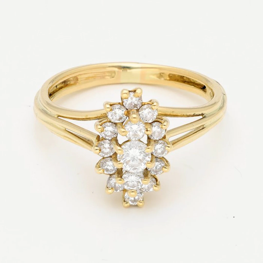 Ring - 18 kt. Yellow gold Diamond (Natural)