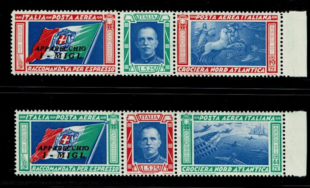 Italy Kingdom 1933 - Triptychs North Atlantic Cruise I-MIGL