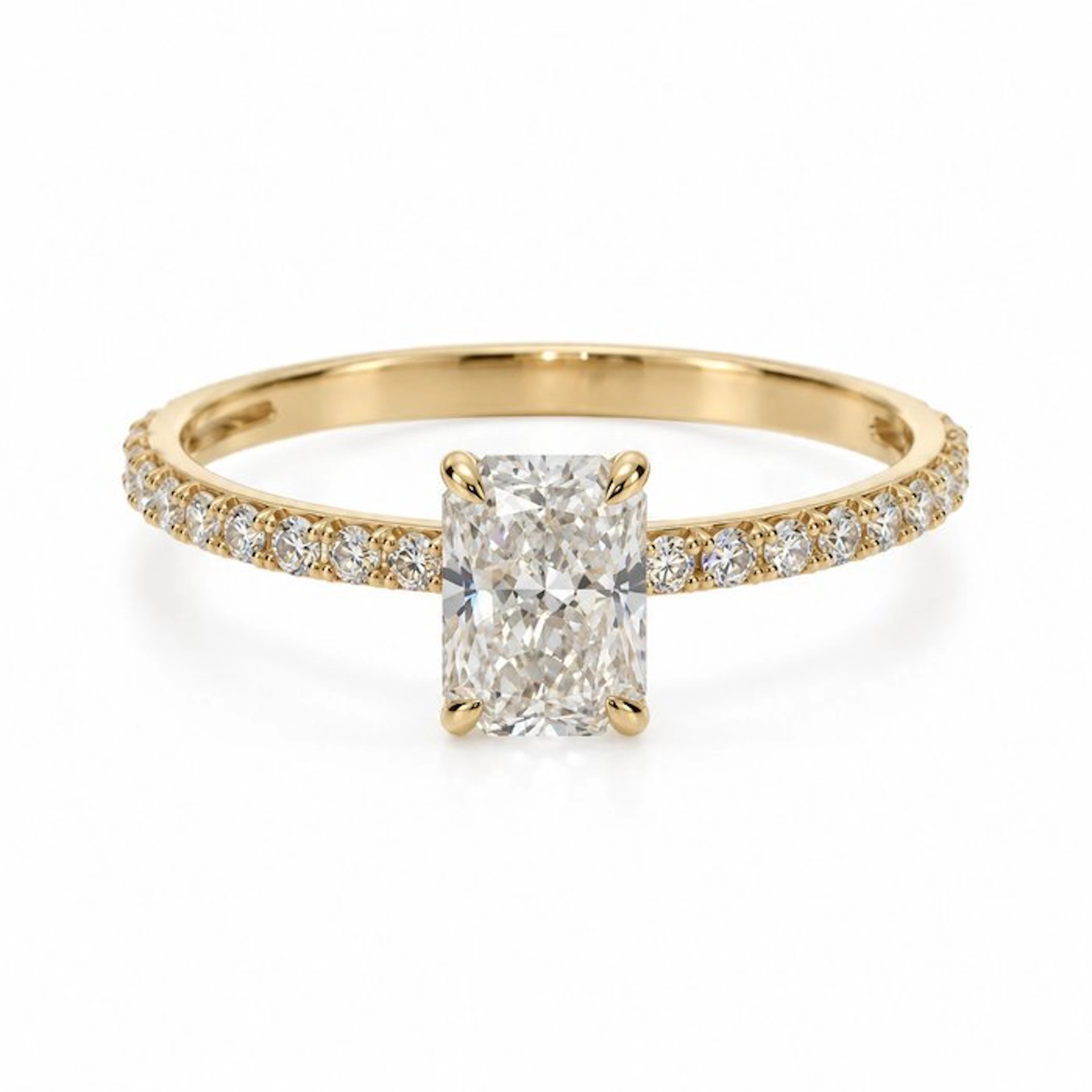 No reserve price - Ring - 14 kt. Yellow gold - 1.01ct. tw. Diamond (Lab-grown)