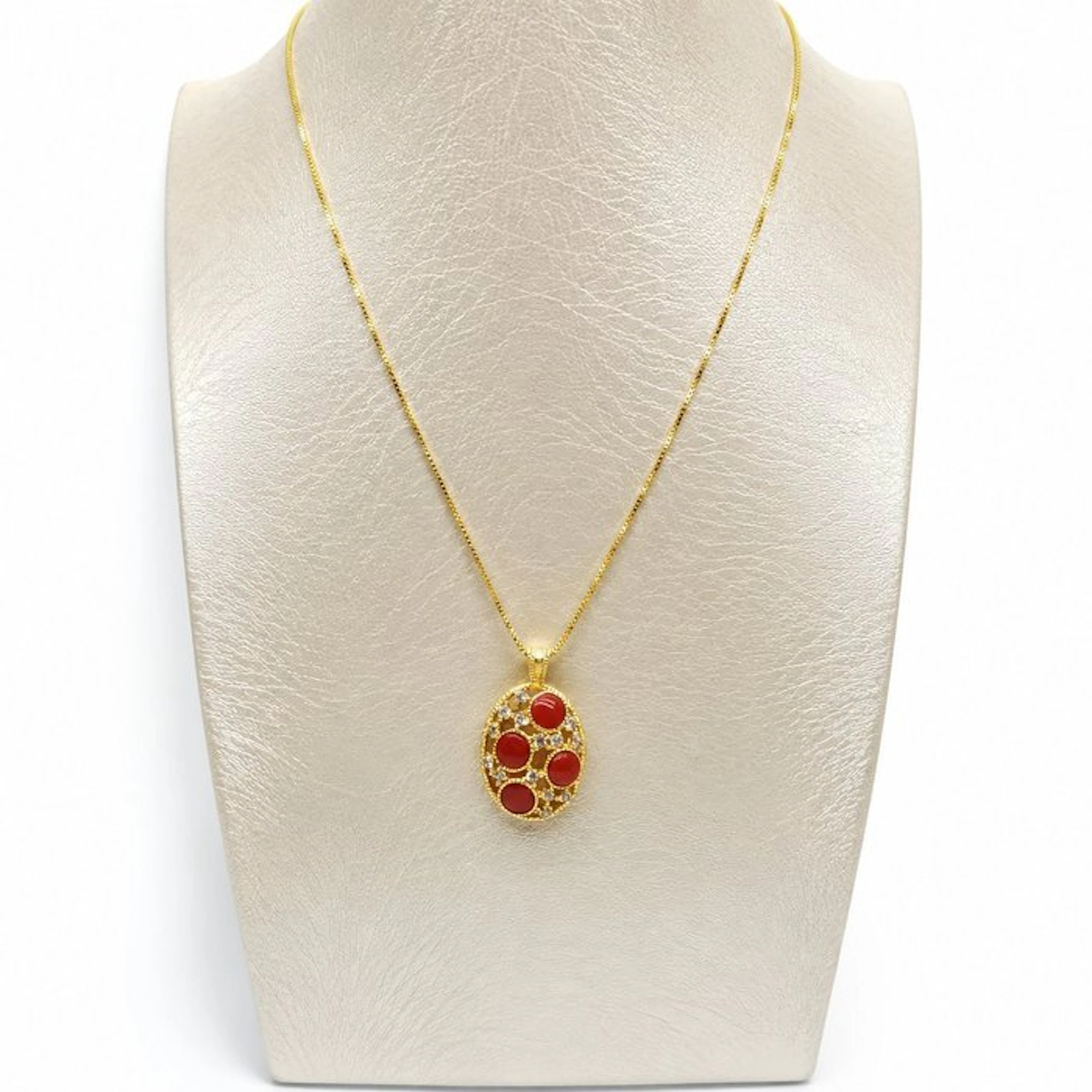 Coral - Sterling Silver 925 - Necklace with pendant - Italian craftsmanship