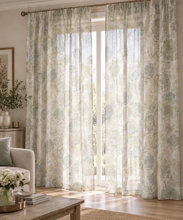 Elegant fabric with a floral pattern. - Textile - 860 cm - 320 cm