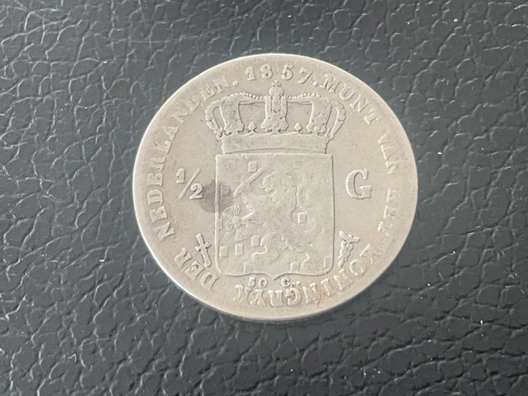 Netherlands. Willem III. 1/2 Gulden 1857 (No reserve price)