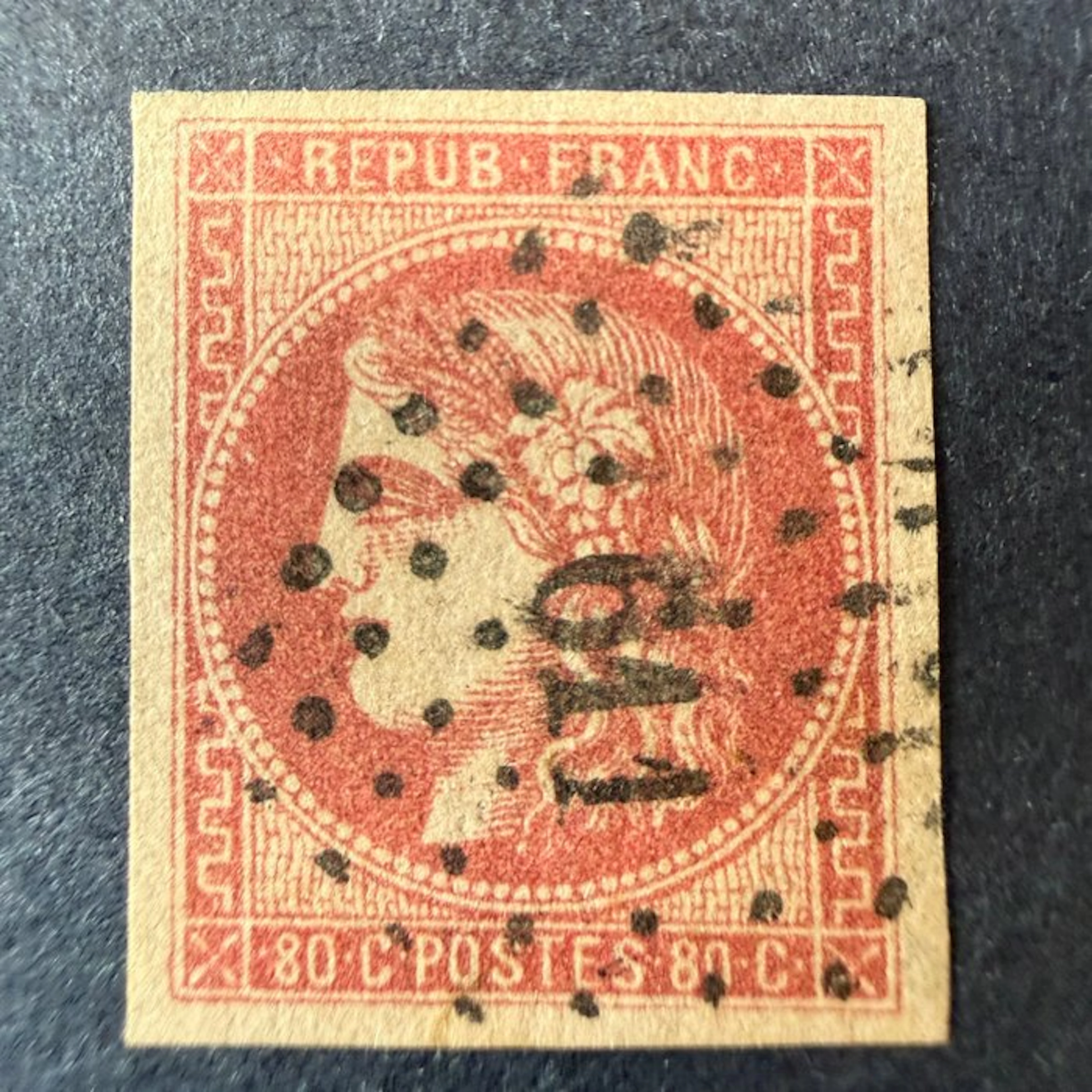 France - Yvert 49d "Bordeaux 80c gooseberry" cancelled