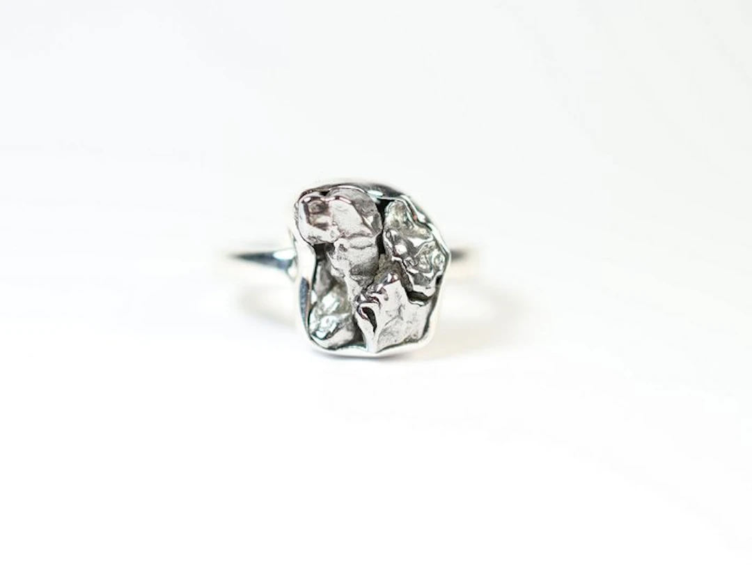 Meteorite Campo del Cielo ring / new 925. Sterling silver - 4.12 g - (1)