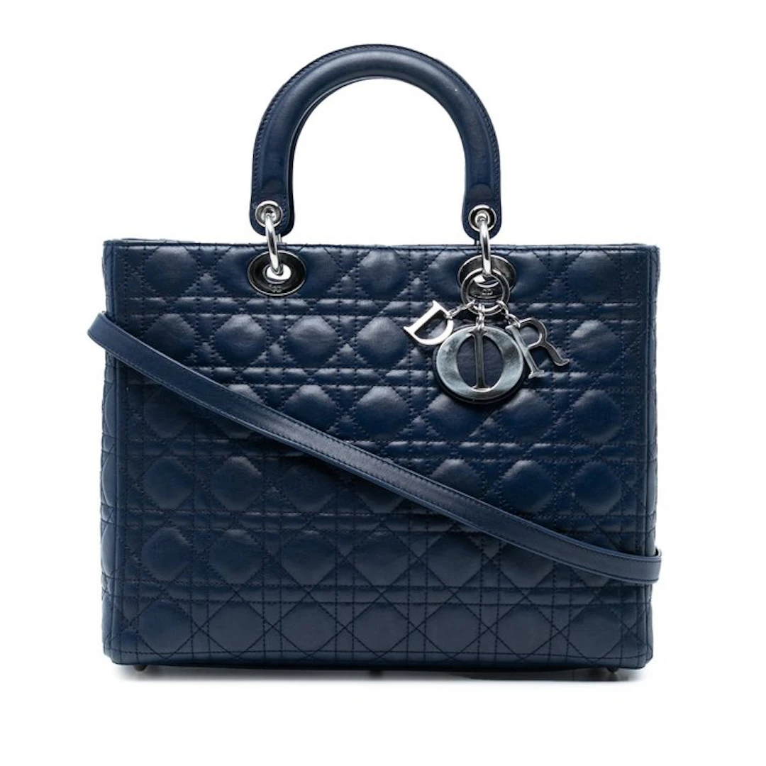 Christian Dior - Large Lambskin Cannage Lady Dior - Bag