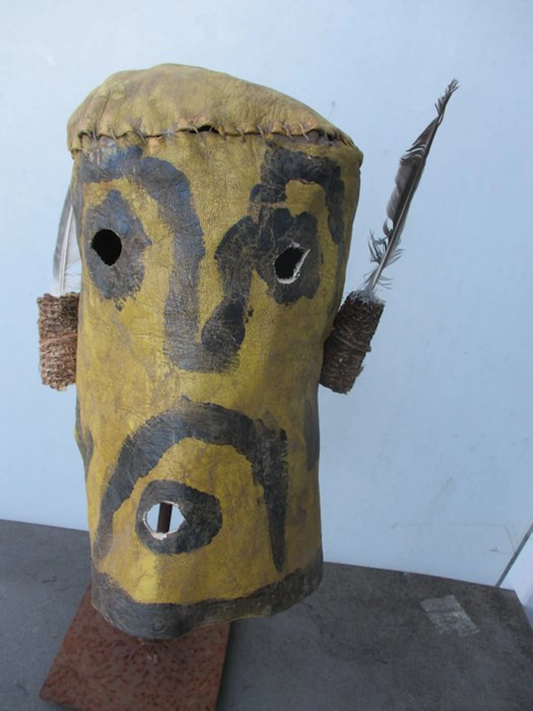Large leather hooded mask, Kachina / Hopi (No reserve price)