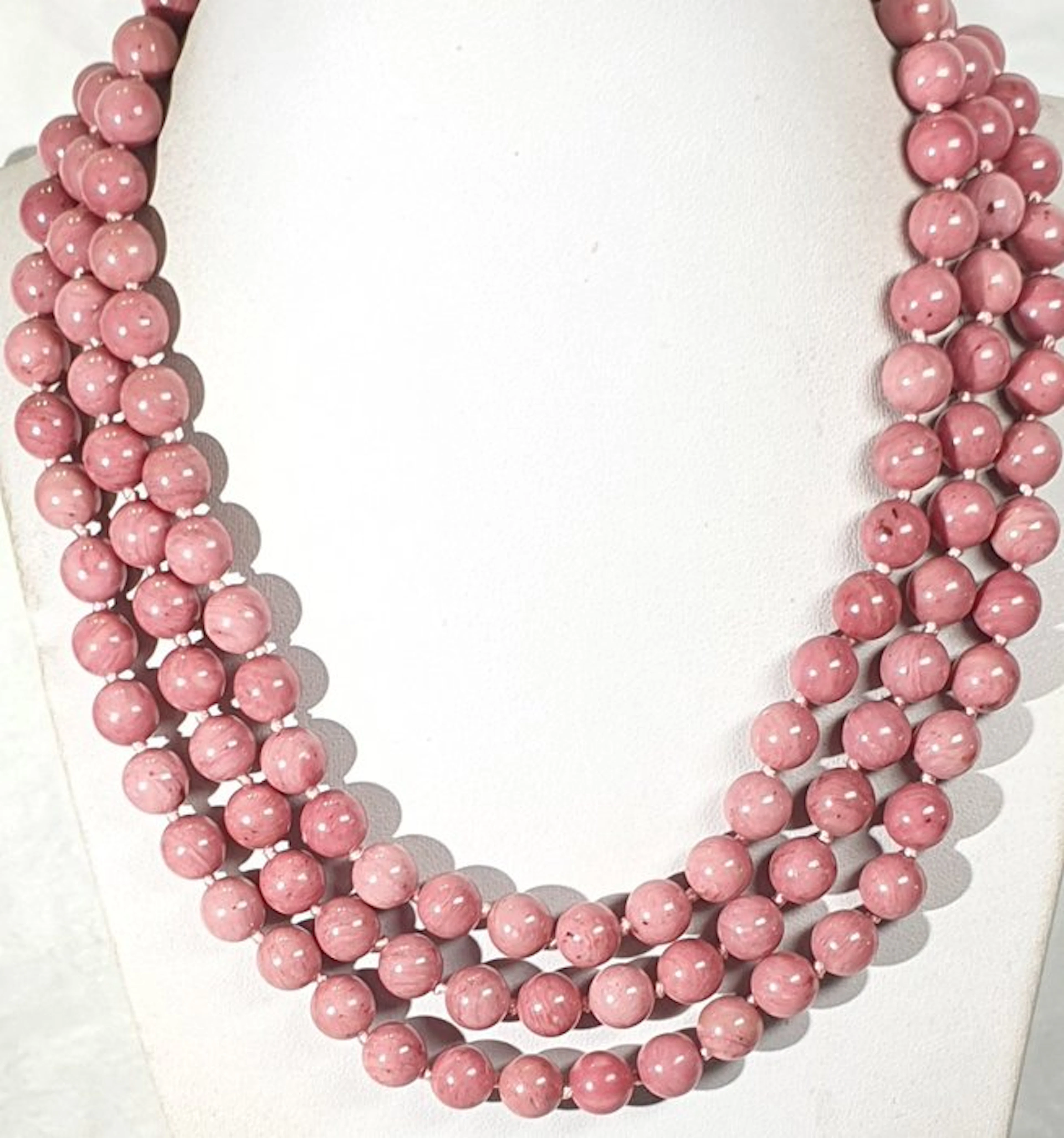 Natural rhodonite from Tanzania - Energy of Love - HIGH QUALITY - Necklace