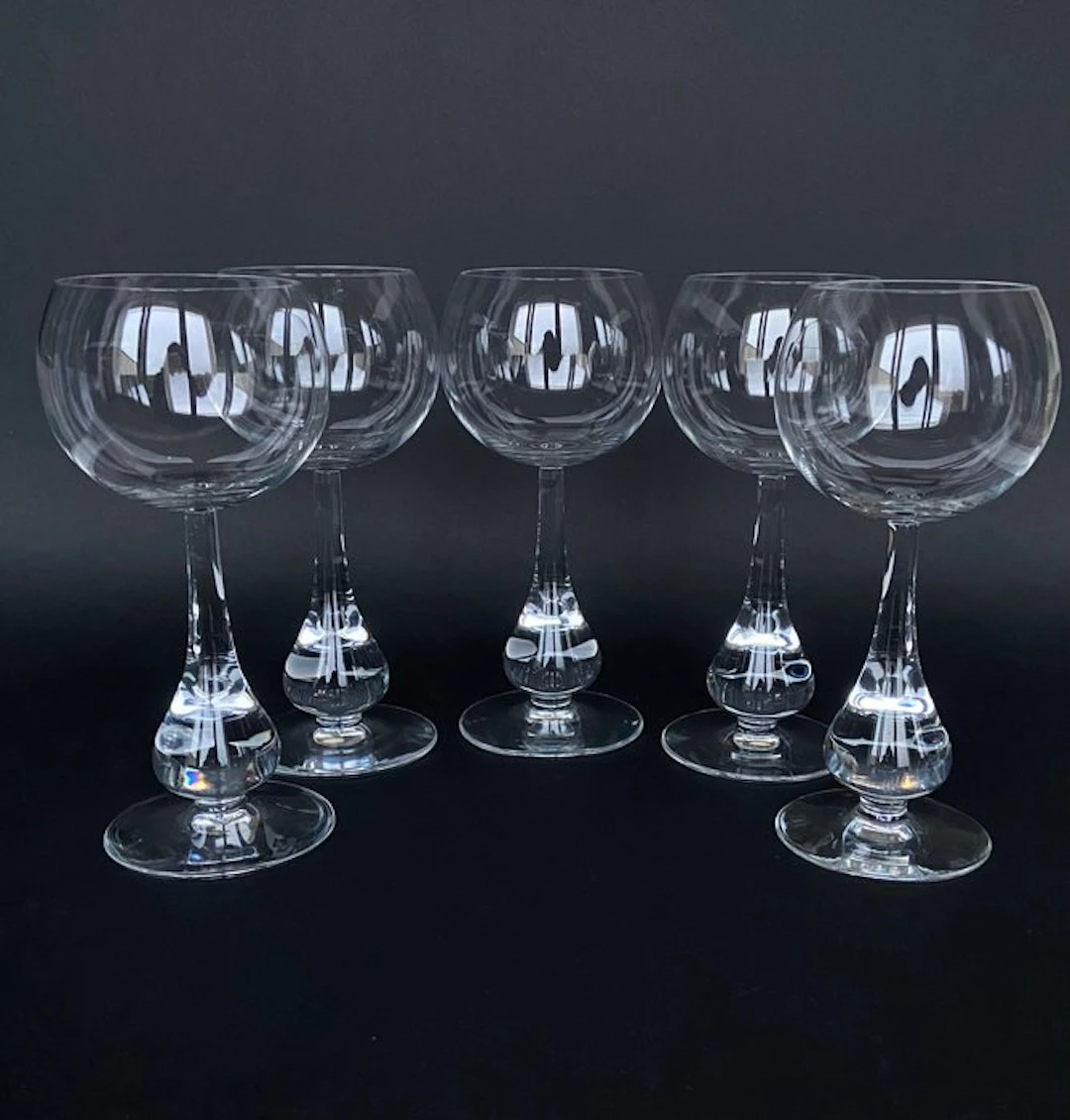 Baccarat - Wine glass - Exceptional and rare set of 5 red...
