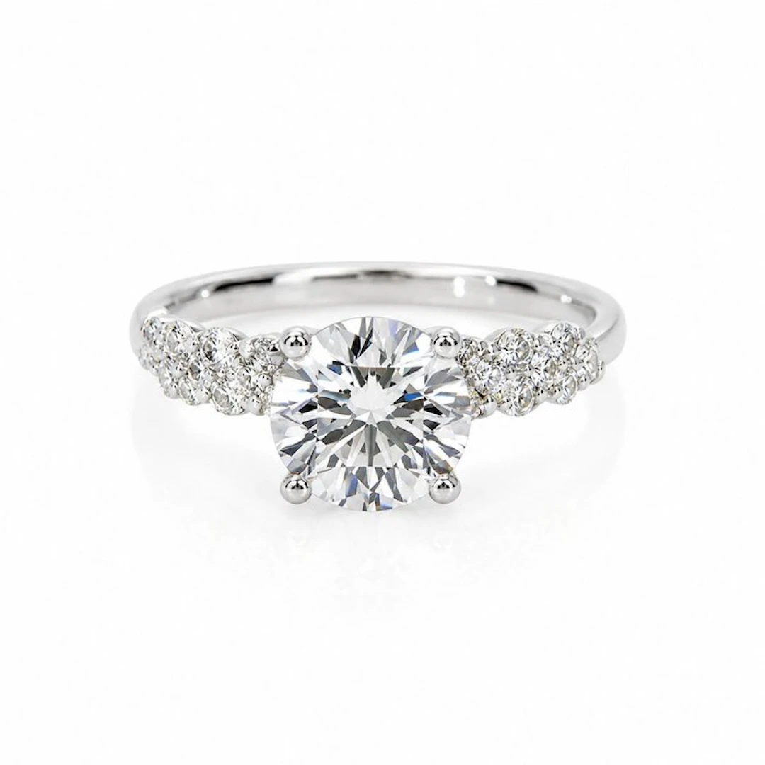 Ring - 14 kt. White gold - 3.01ct. tw. Diamond (Lab-grown) - Diamond