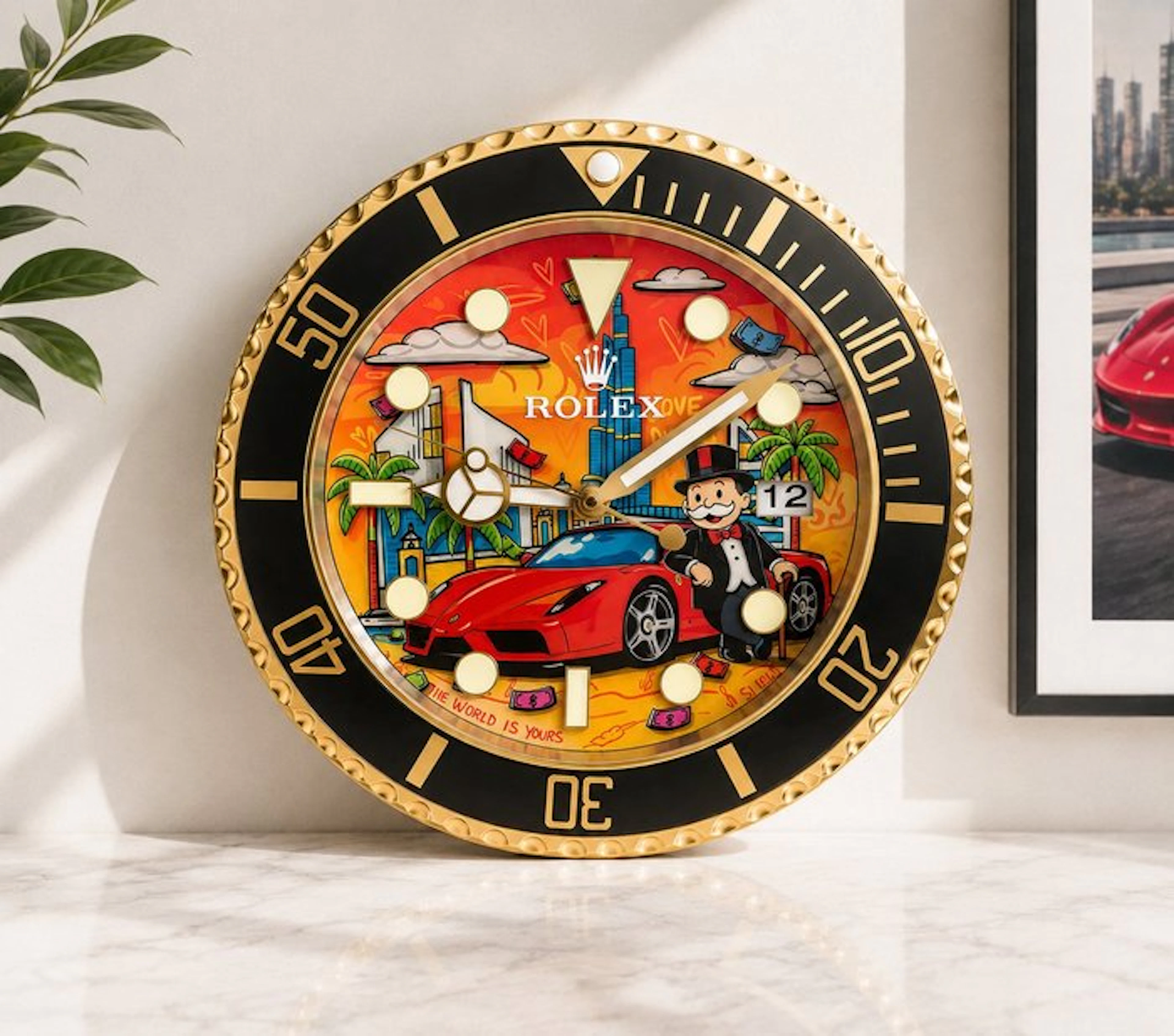 Wall clock - Steel - 2020+ - Pop Art Ferrari Monopoly