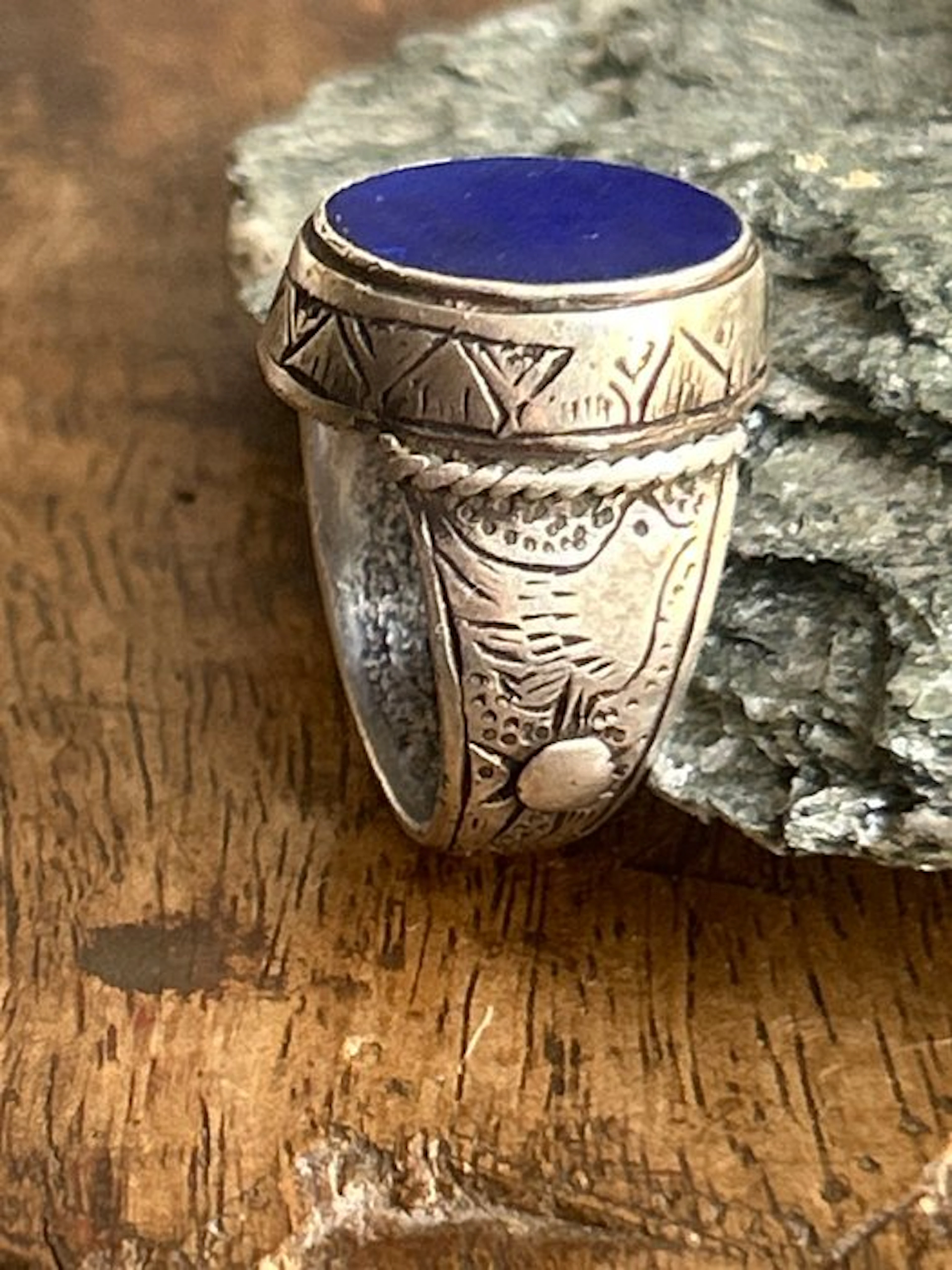 Lapis lazuli - Silver - Ring - Birds