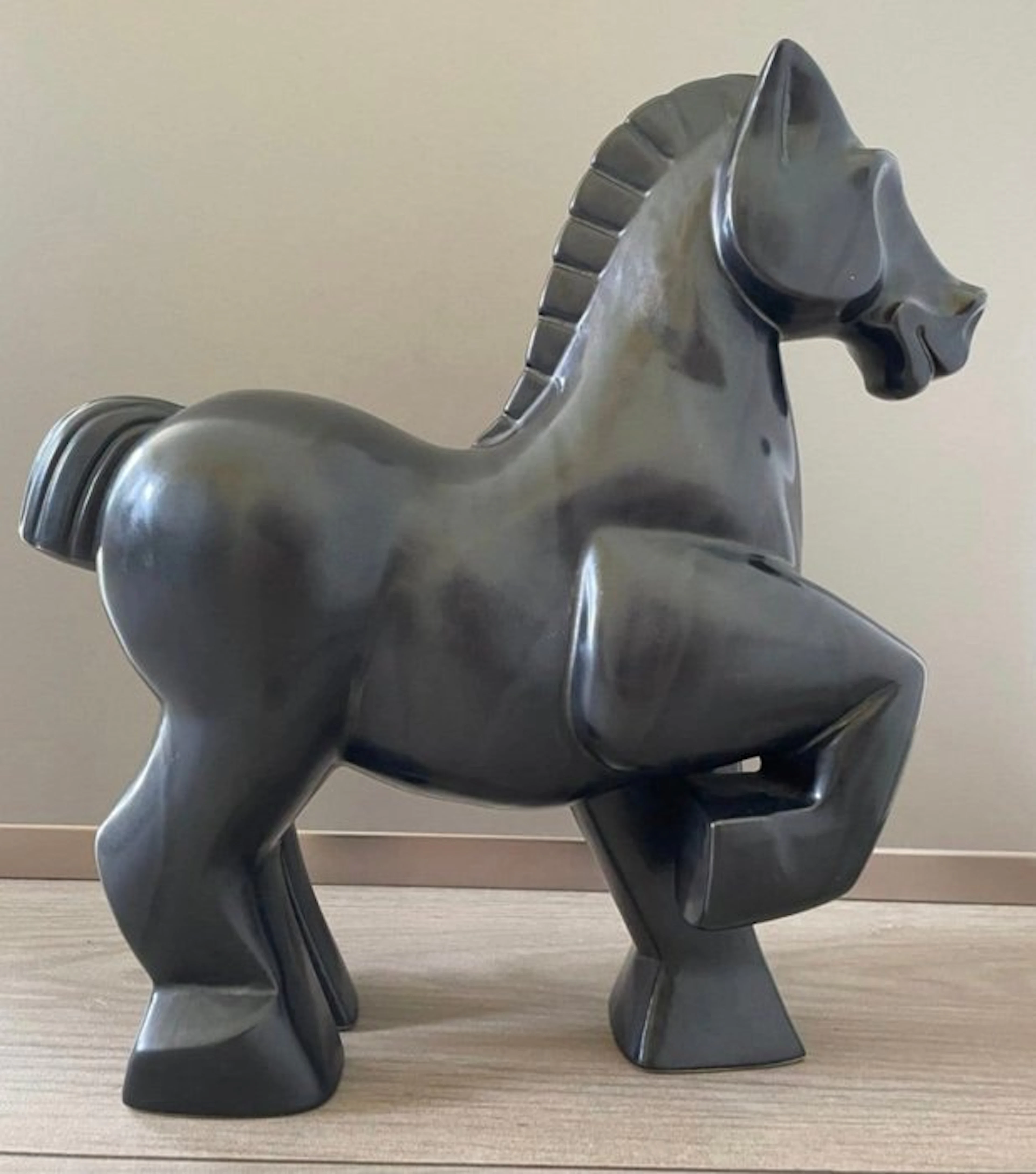Statue, Modernistisch keramisch paardenbeeld - 32.5 cm - Ceramic