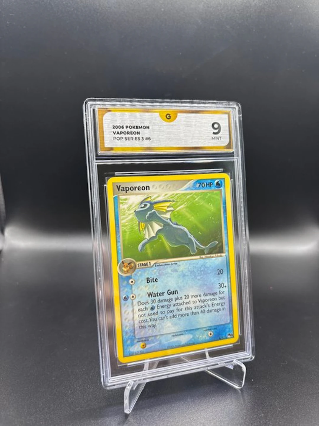 Pokémon - 1 Graded card - Vaporeon POP SERIES 3 #6 - GG 9