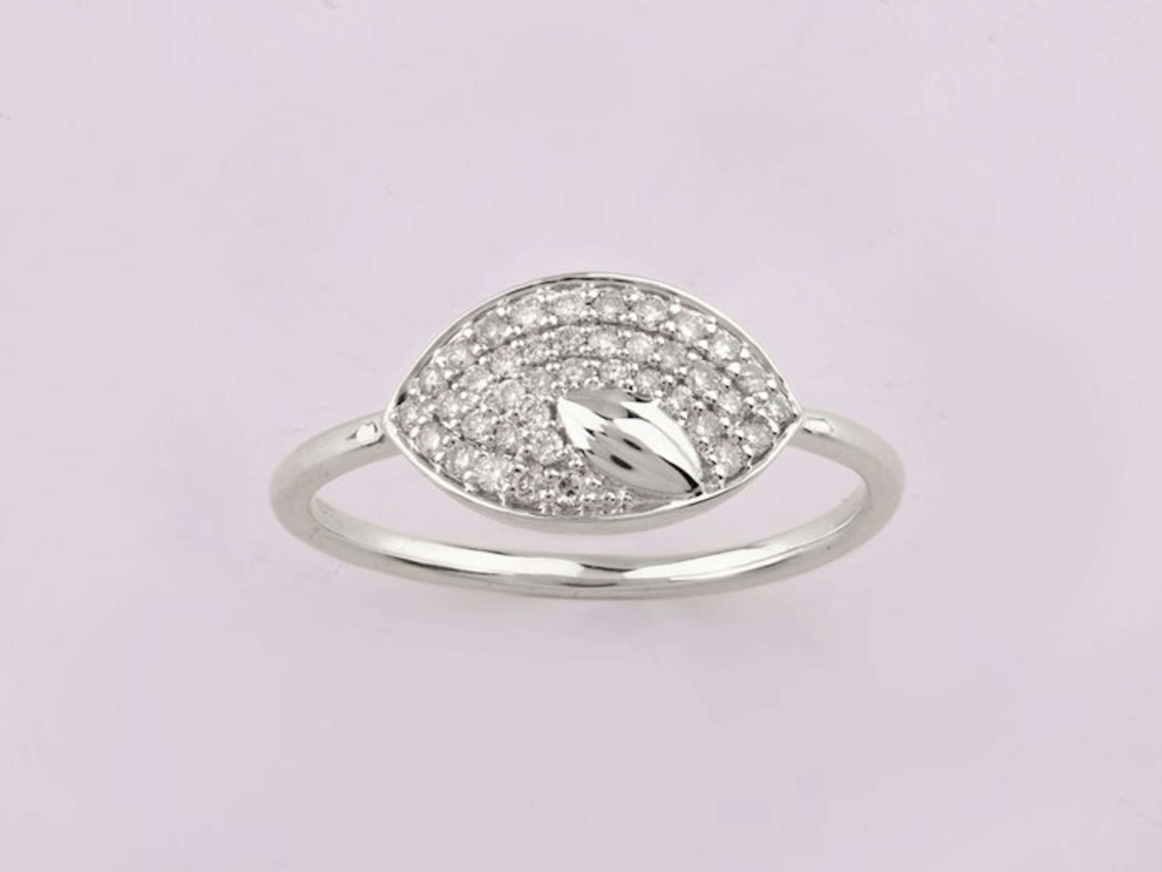 Ring - 14 kt. White gold - 0.20ct. tw. Diamond (Natural)