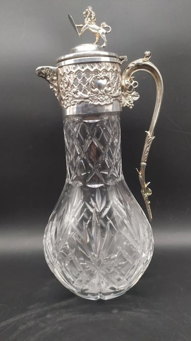 Decanter - Silverplated, Crystal