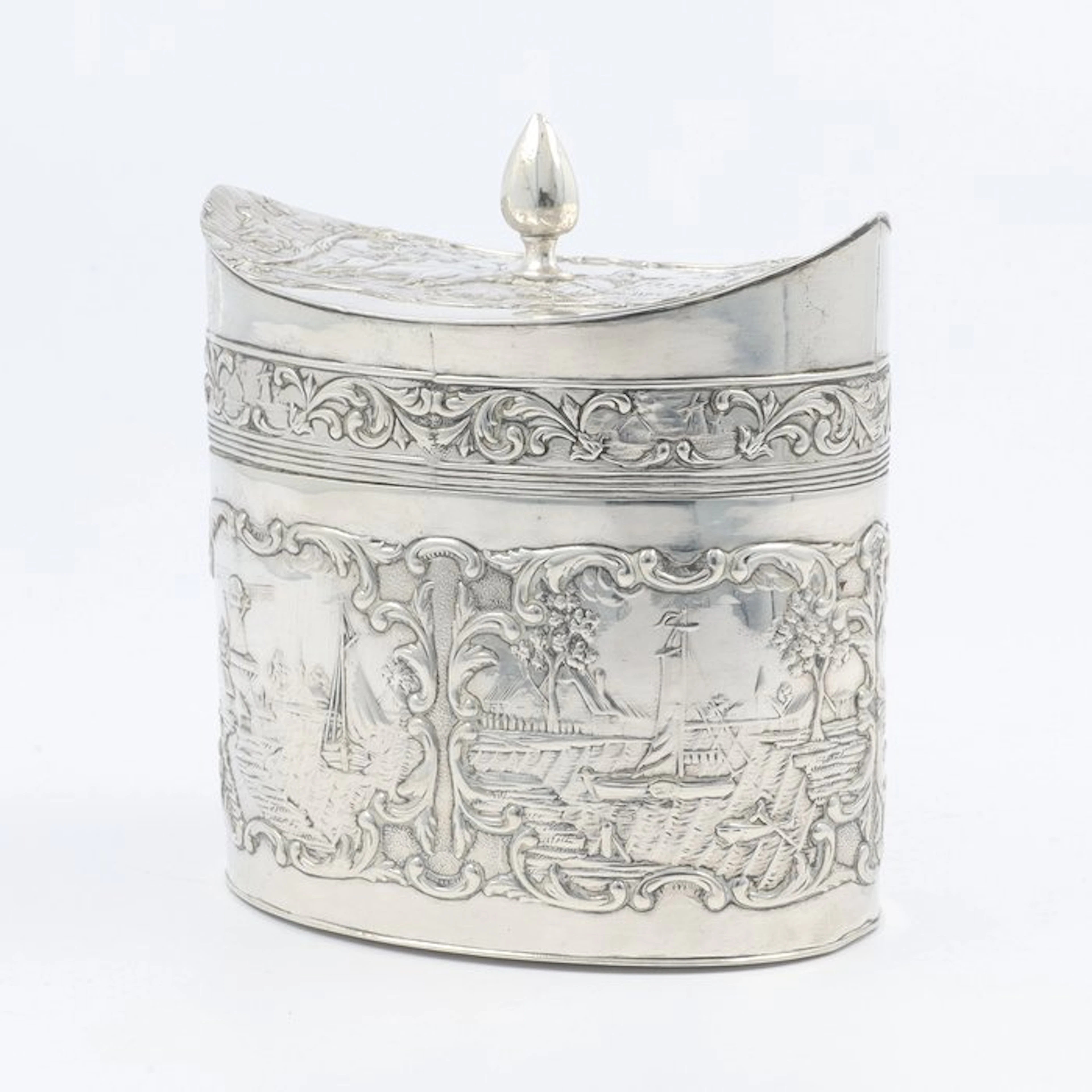 H. Hooijkaas - Theebus - Teacaddy - Schoonhoven, 1917 - Box - .833 silver