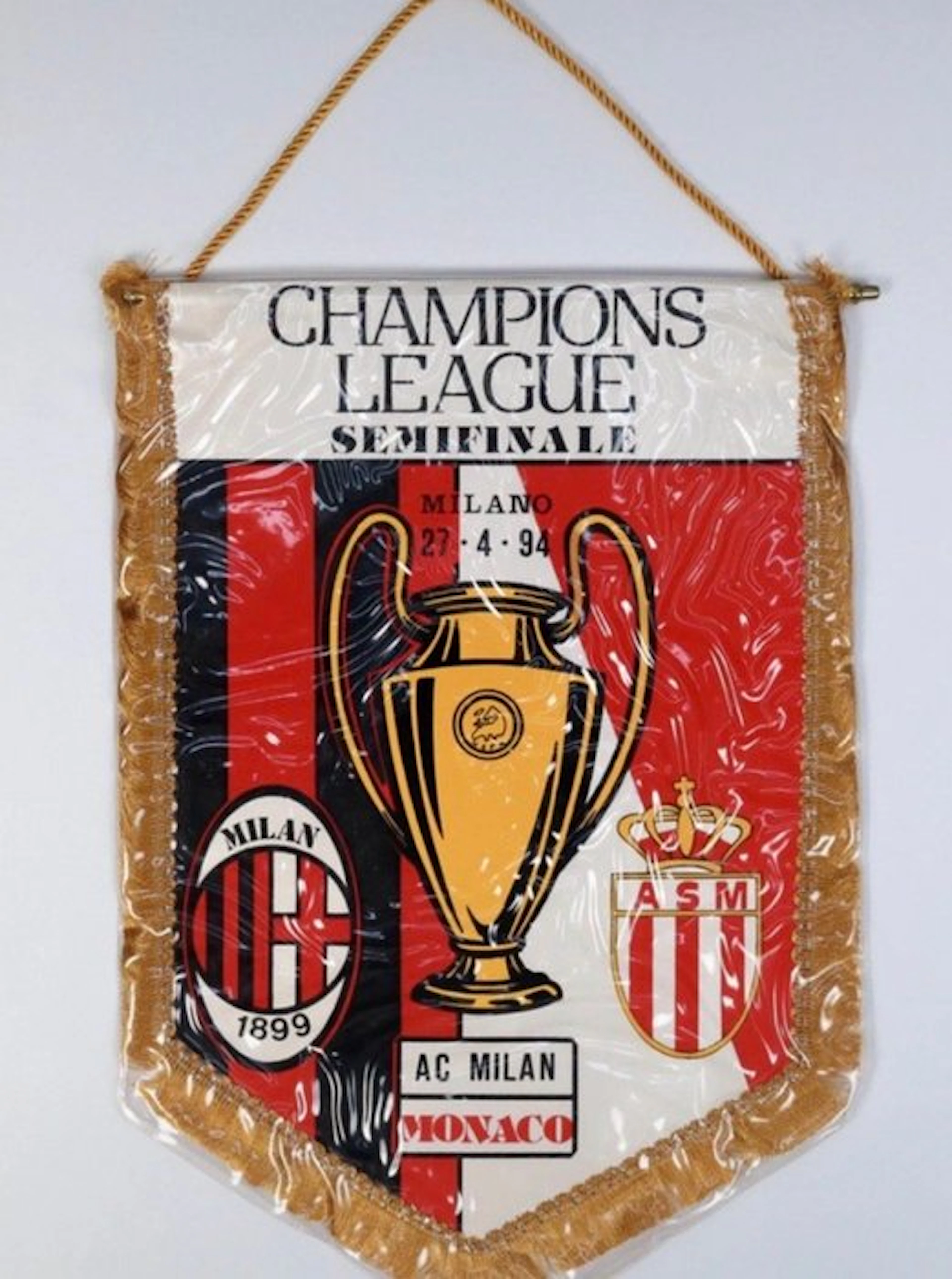 AC Milan - Champions Football League - 1994 - Flag / pennant