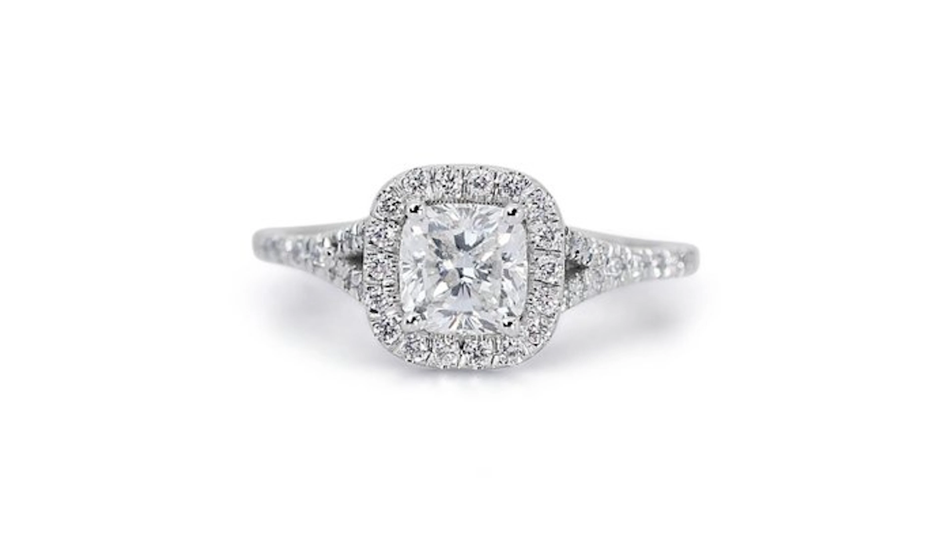 Ring - 18 kt. White gold - 1.25ct. tw. Diamond (Natural) - Diamond