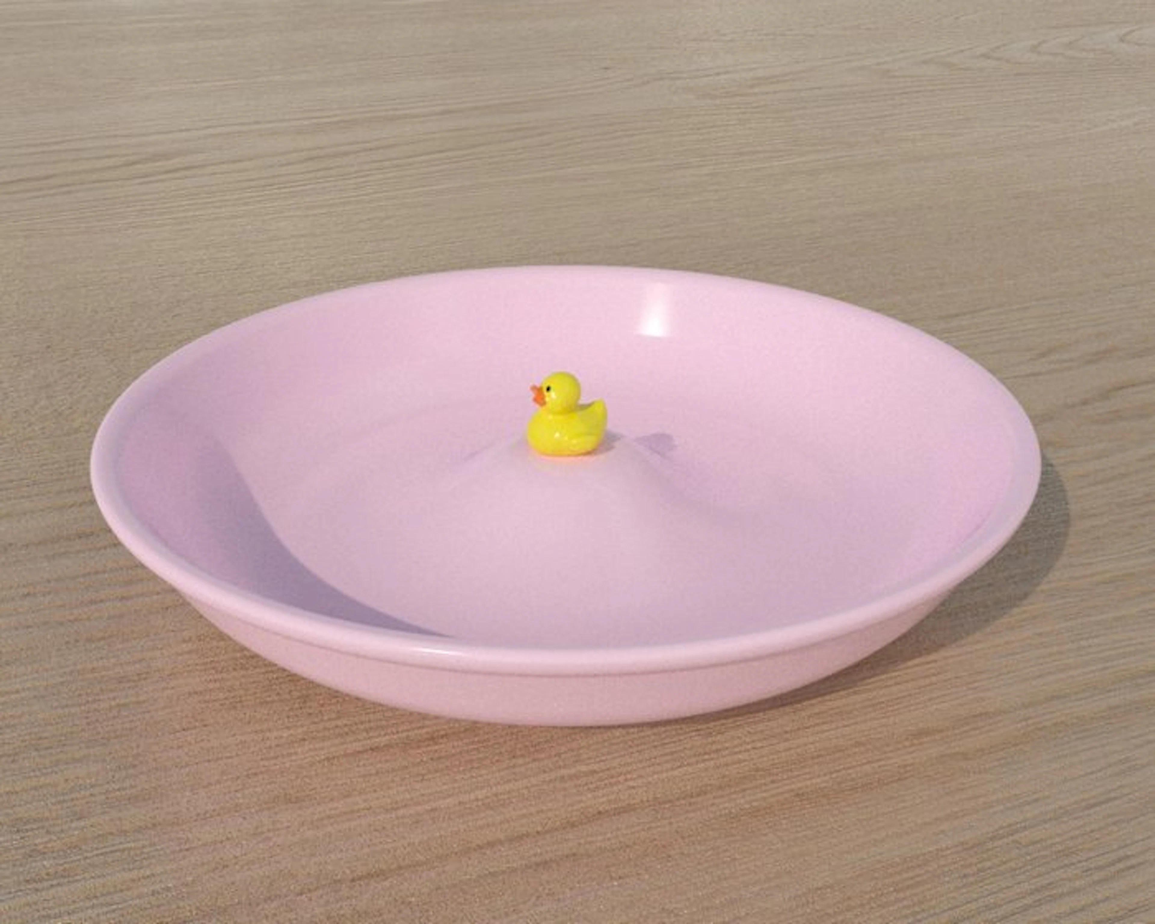 axis71 - Plate (6) - Pottery - Baby Duck Plate Pink/Blue