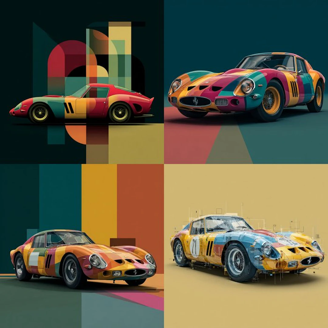 CREATIVE_HUB - Ferrari 250 GTO in Pablo Picasso Cubism style