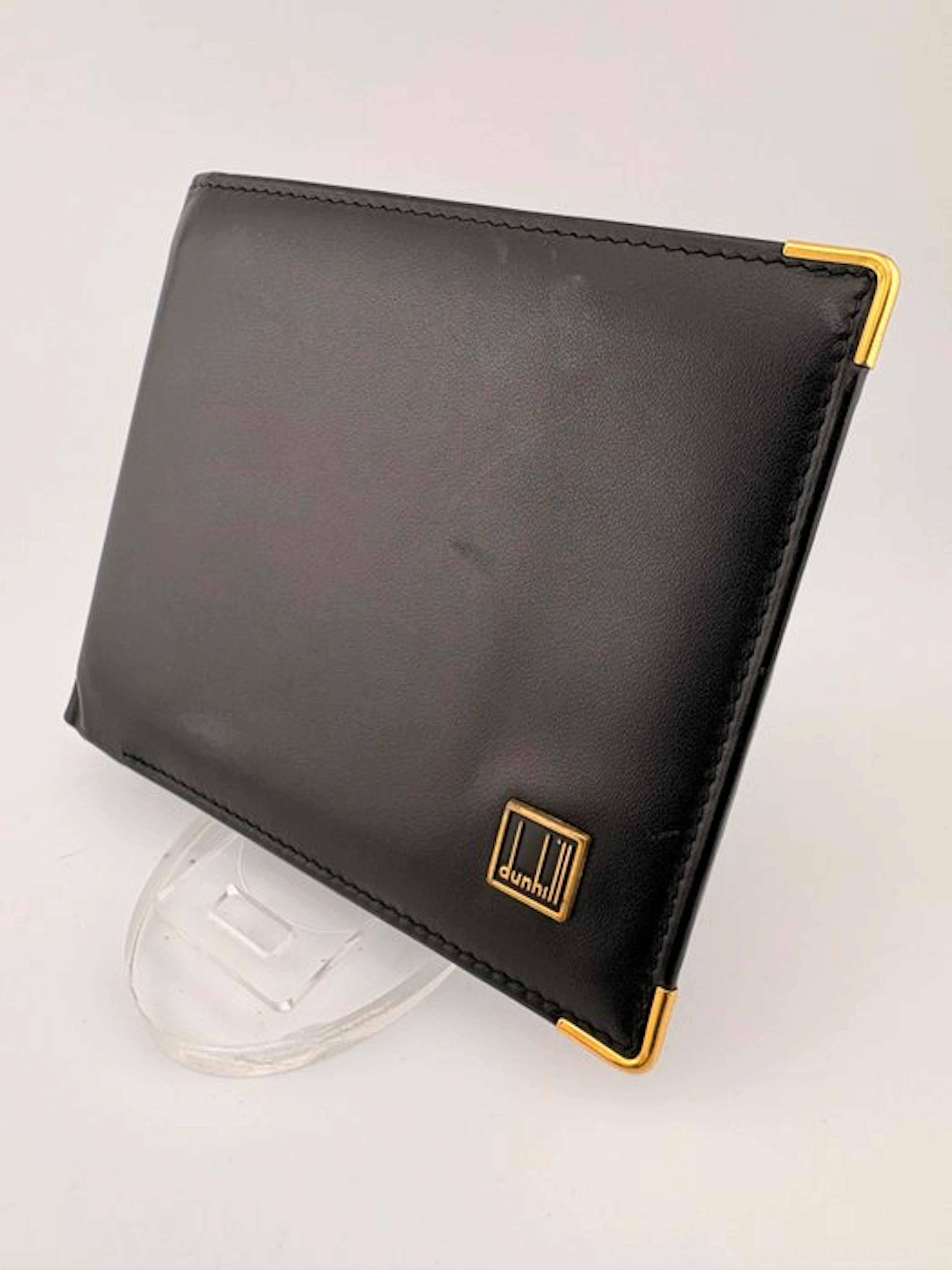 Alfred Dunhill - Black Leather with Gold Details - Purse