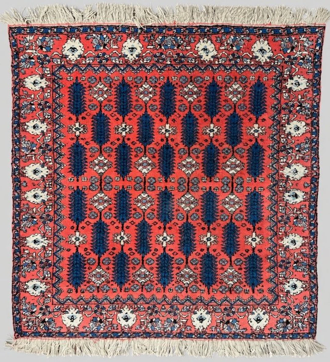 A Vintage Hand-Knotted Moroccan Rabat Wool Carpet