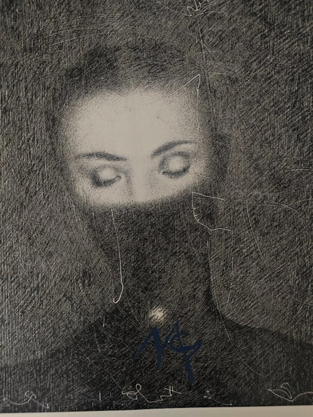 Omar Galliani - Viso (Dalla serie dei volti e costellazioni)