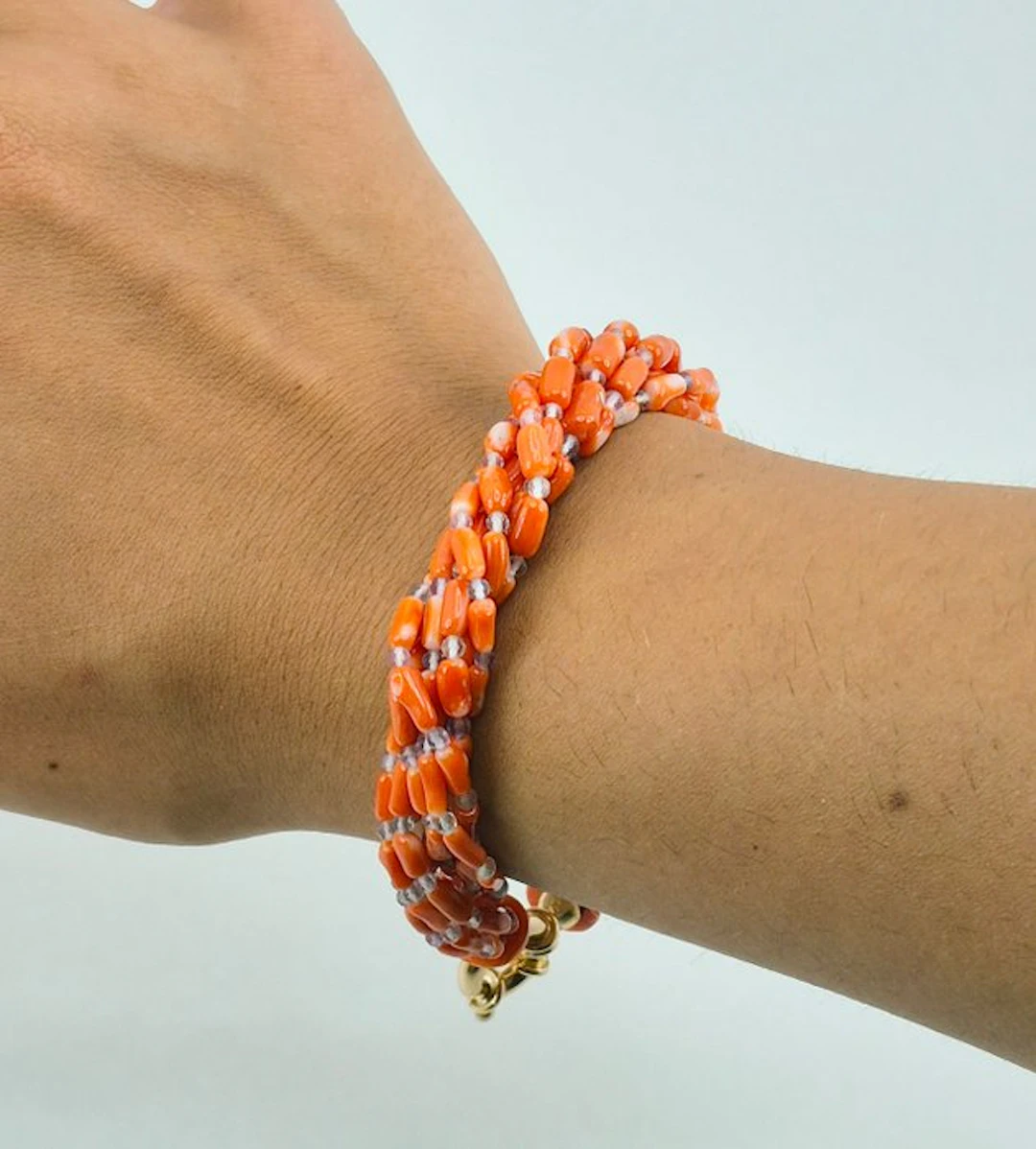 Silver, Gold-plated - Bracelet - Corallo Cerasuolo