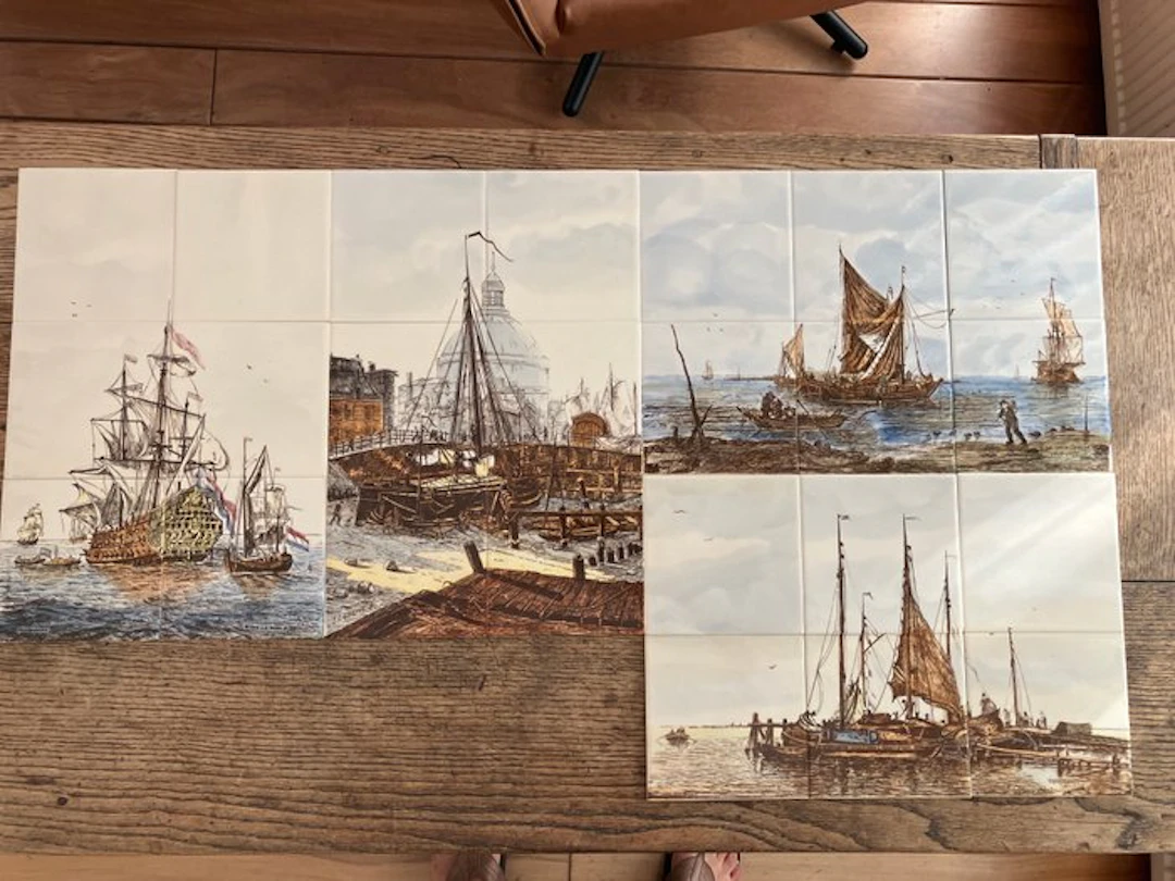 Tile - Aldermen - 1980-1990 - 4 tile tableaux