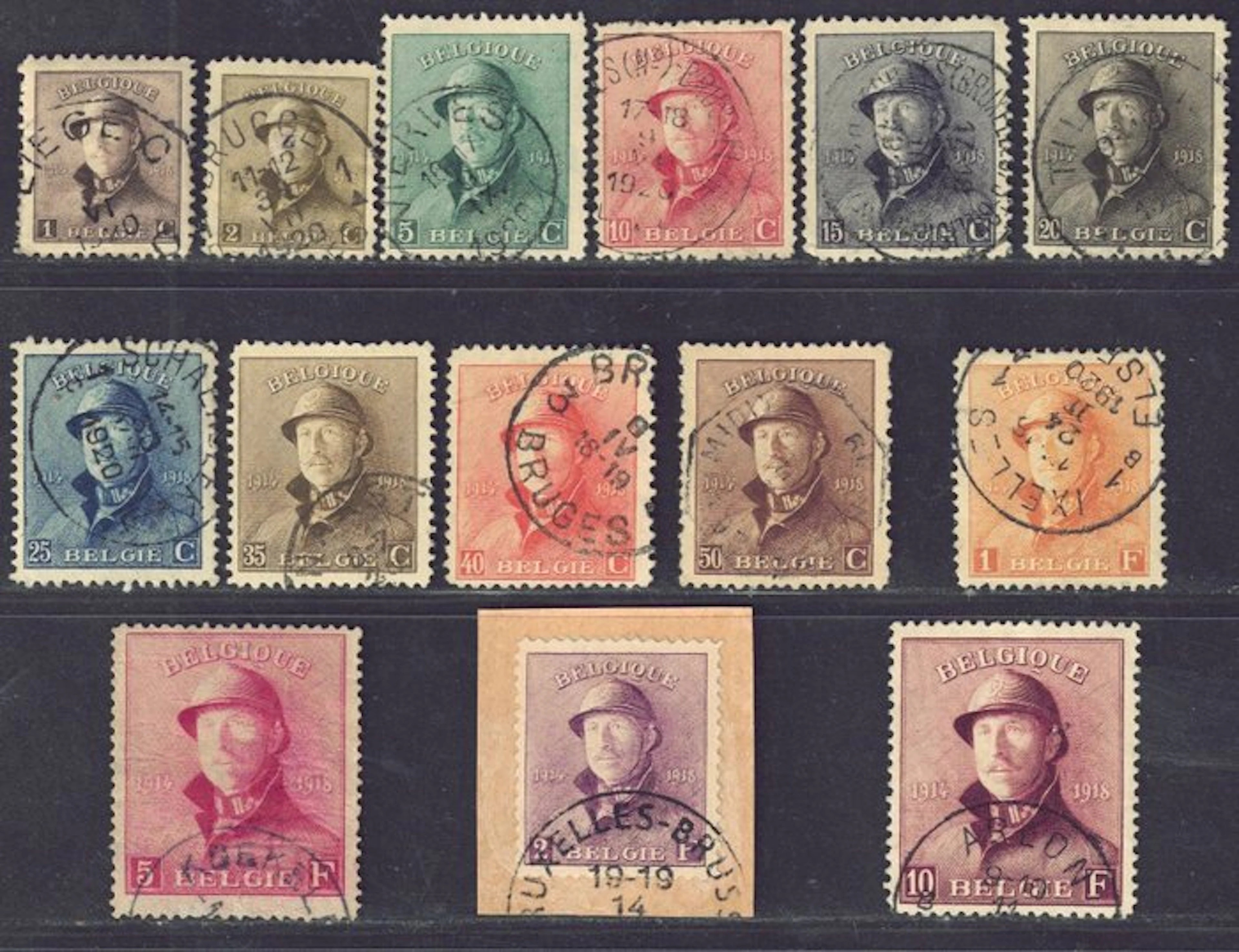 Belgium 1919 - Series His Majesty King Albert I with...