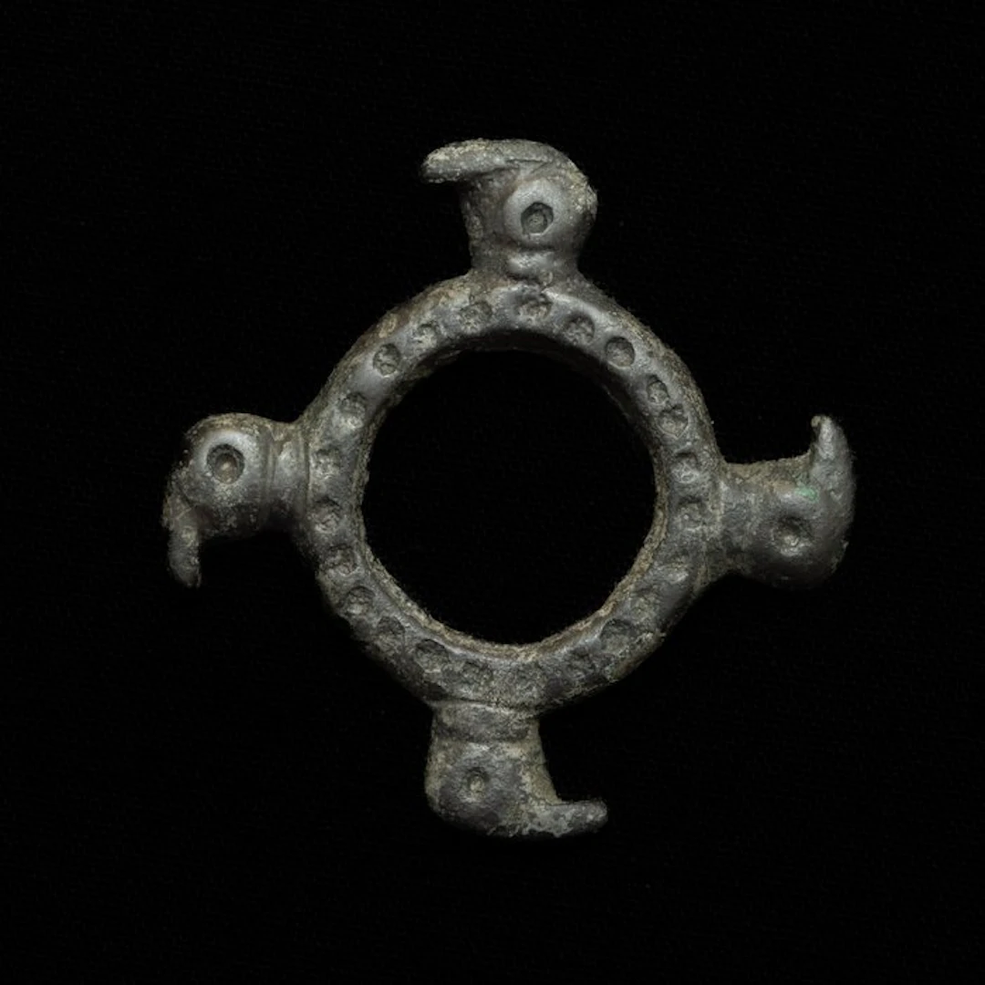 Viking Era Bronze Exceptional Amulet with Four Stylized...