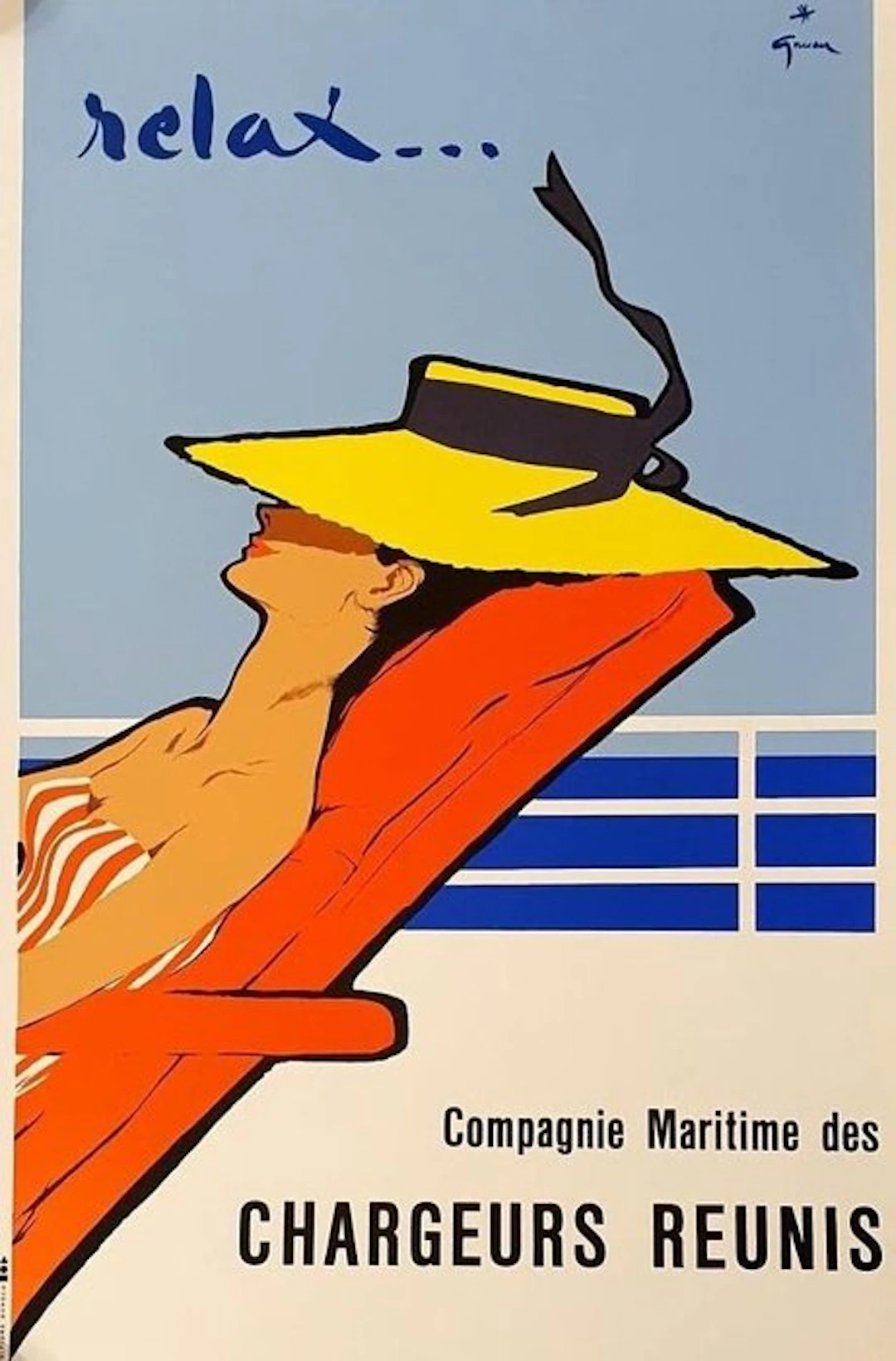René Gruau - Relax - Compagnie Maritime des Chargeurs...