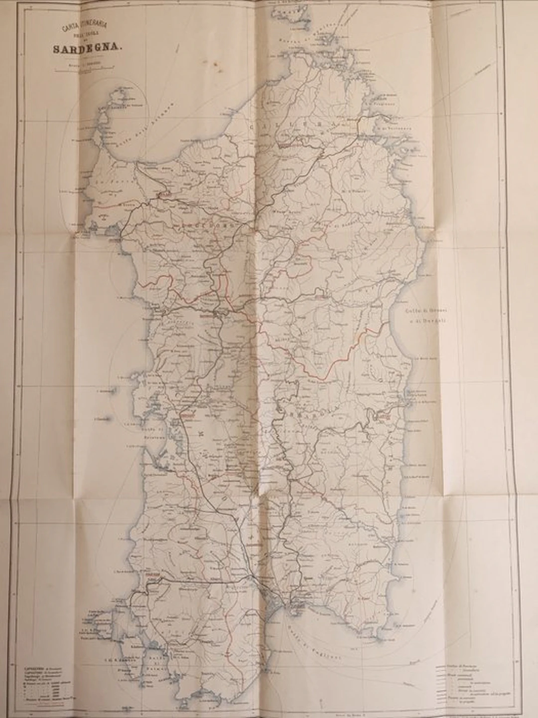 Italy - Sardinia; sconosciuto - Carta Itineraria...