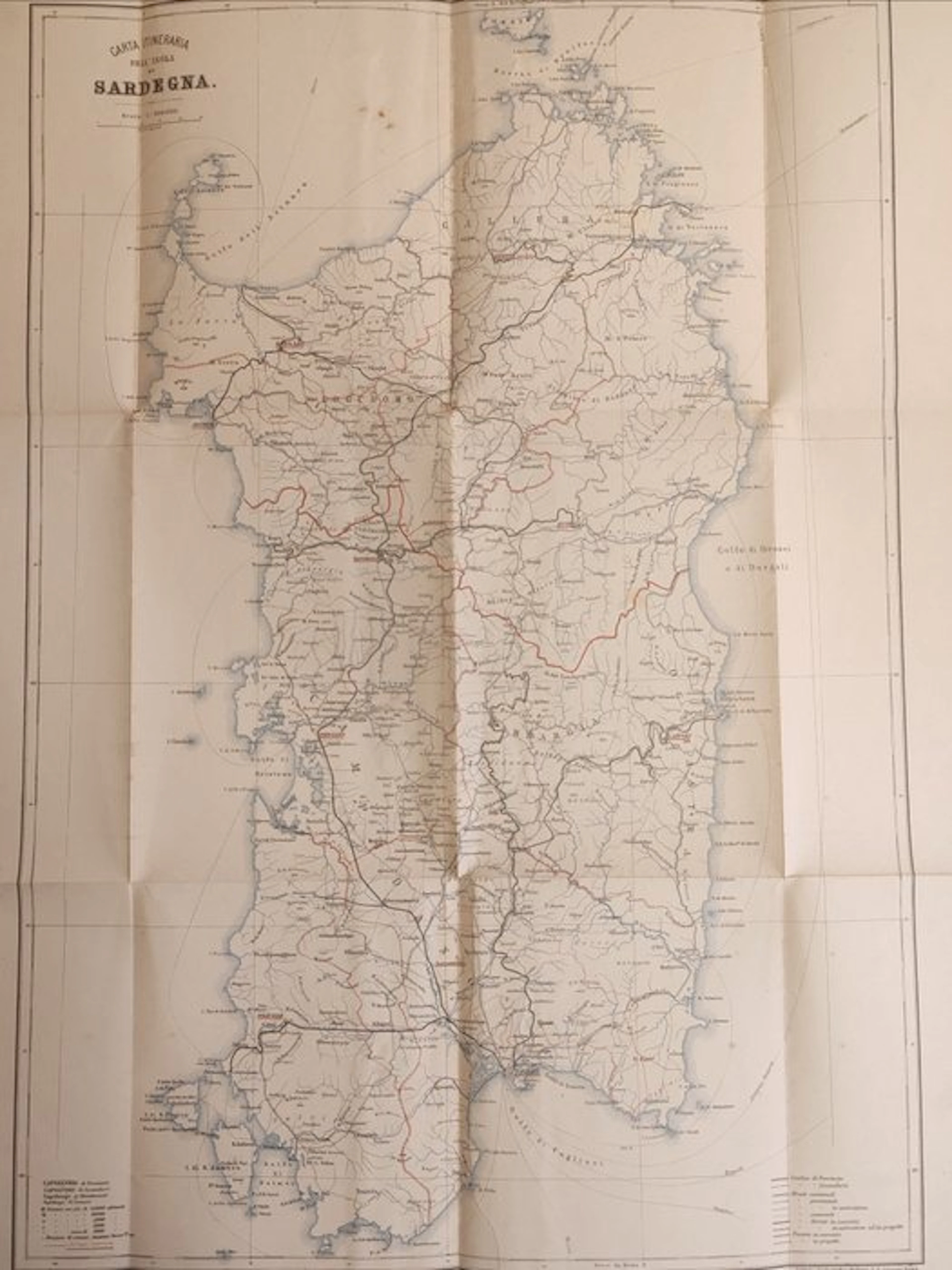Italy - Sardinia; sconosciuto - Carta Itineraria...