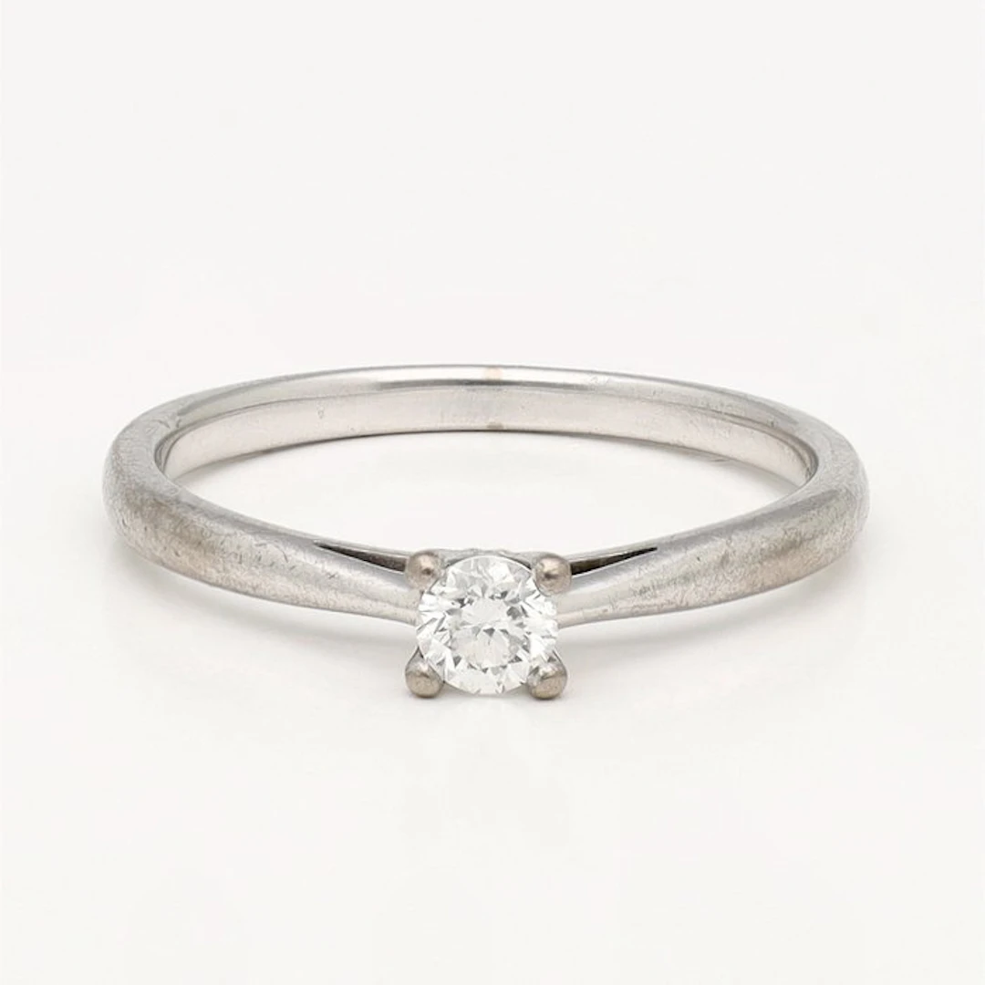 Ring - 14 kt. White gold Diamond (Natural) - Solitair