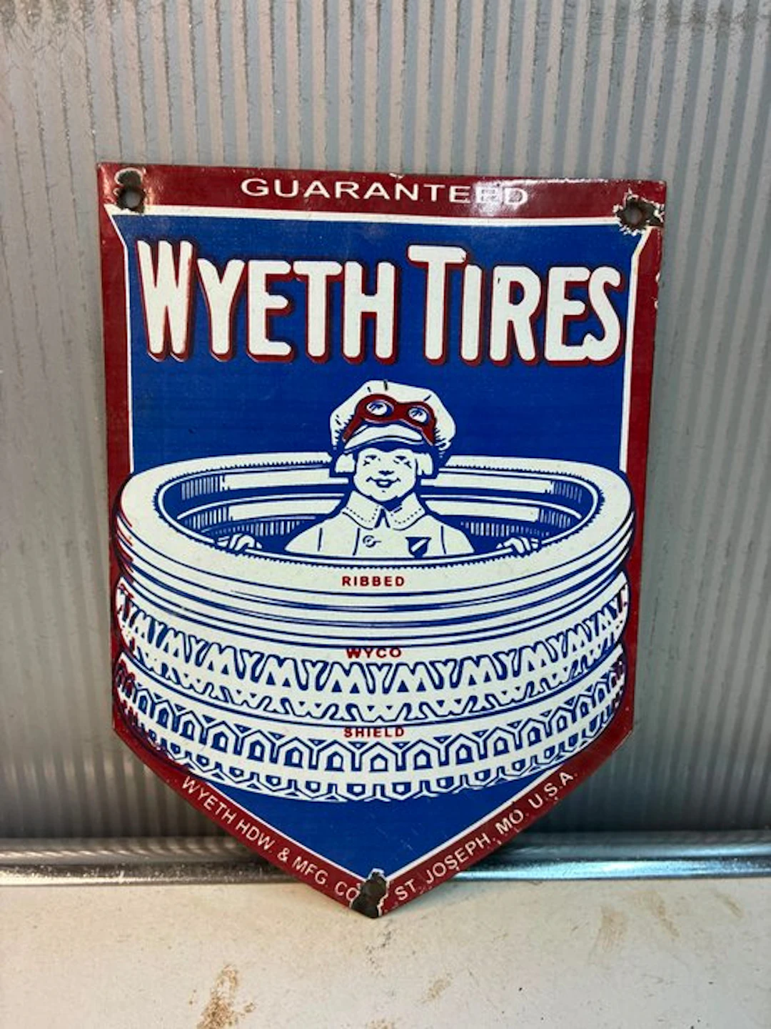 Vintage Wyeth Tires advertising sign – American tire...