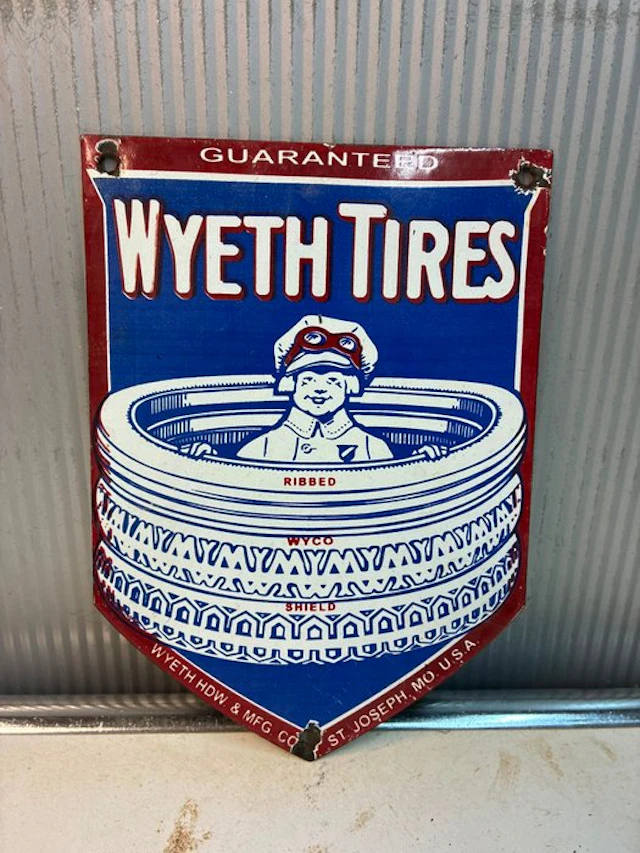 Vintage Wyeth Tires advertising sign – American tire...