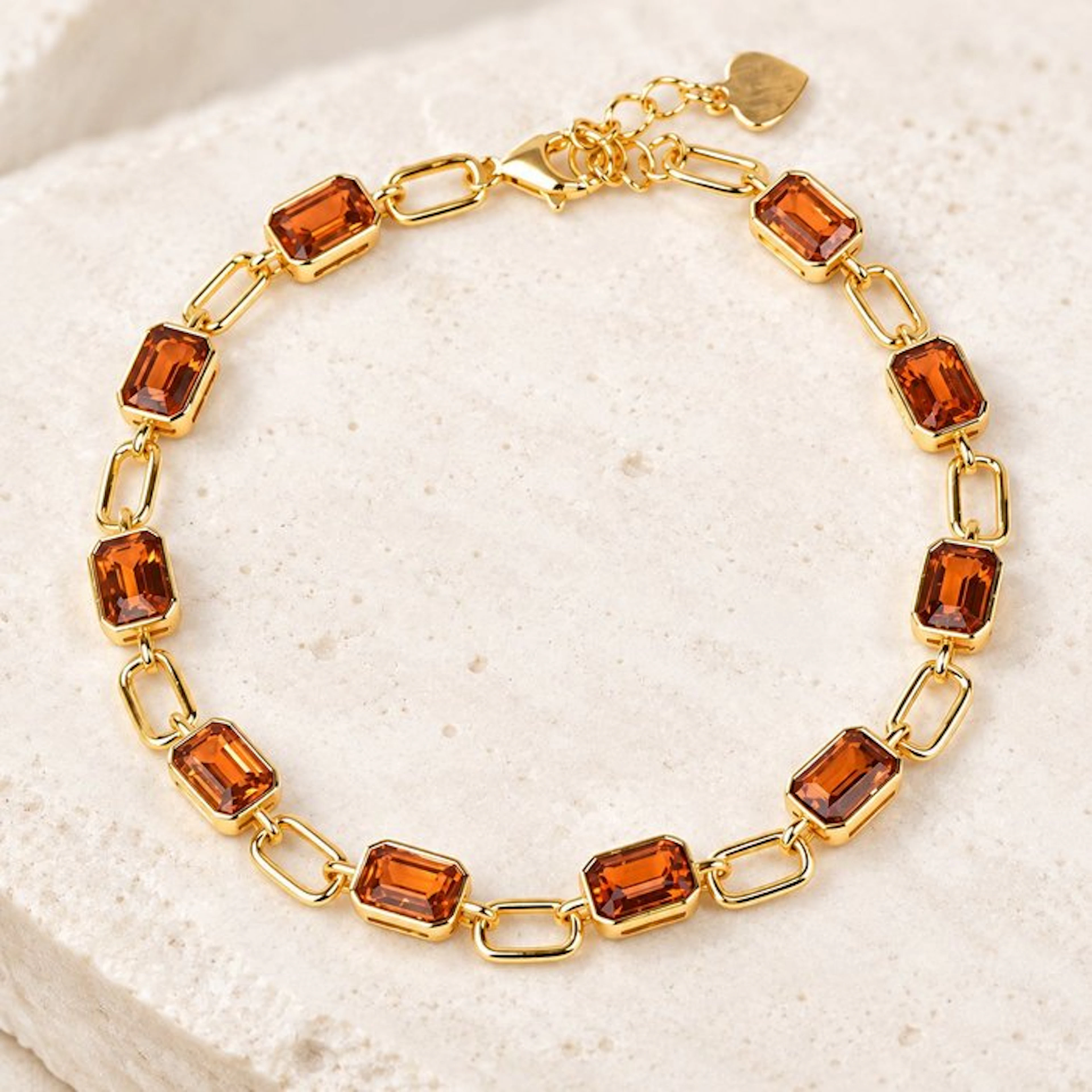 No reserve price - Bracelet Silver - Garnet - Certified
