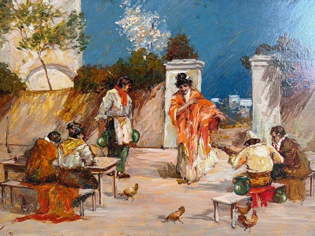Scuola italiana (XIX-XX) - Scena pompeiana