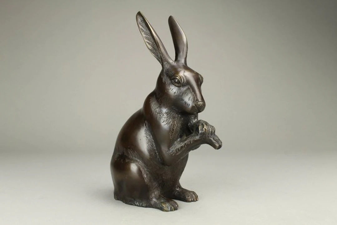 Bronze, Copper - Okimono rabbit, Hirai Noboru (平井昇) - Shōwa period (1926-1989)