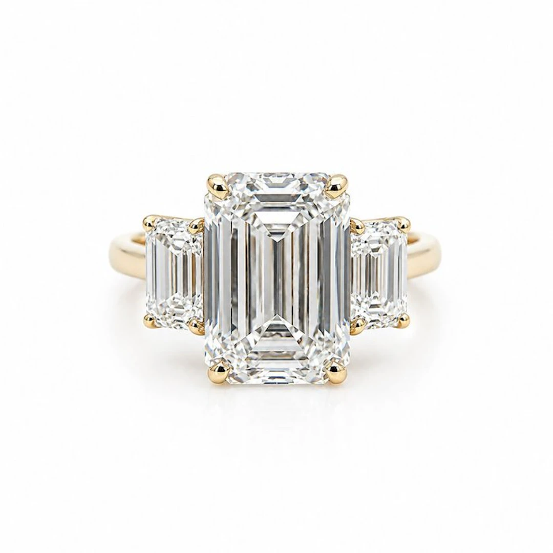 Ring - 14 kt. Yellow gold - 9.05ct. tw. Diamond (Lab-grown) - Diamond