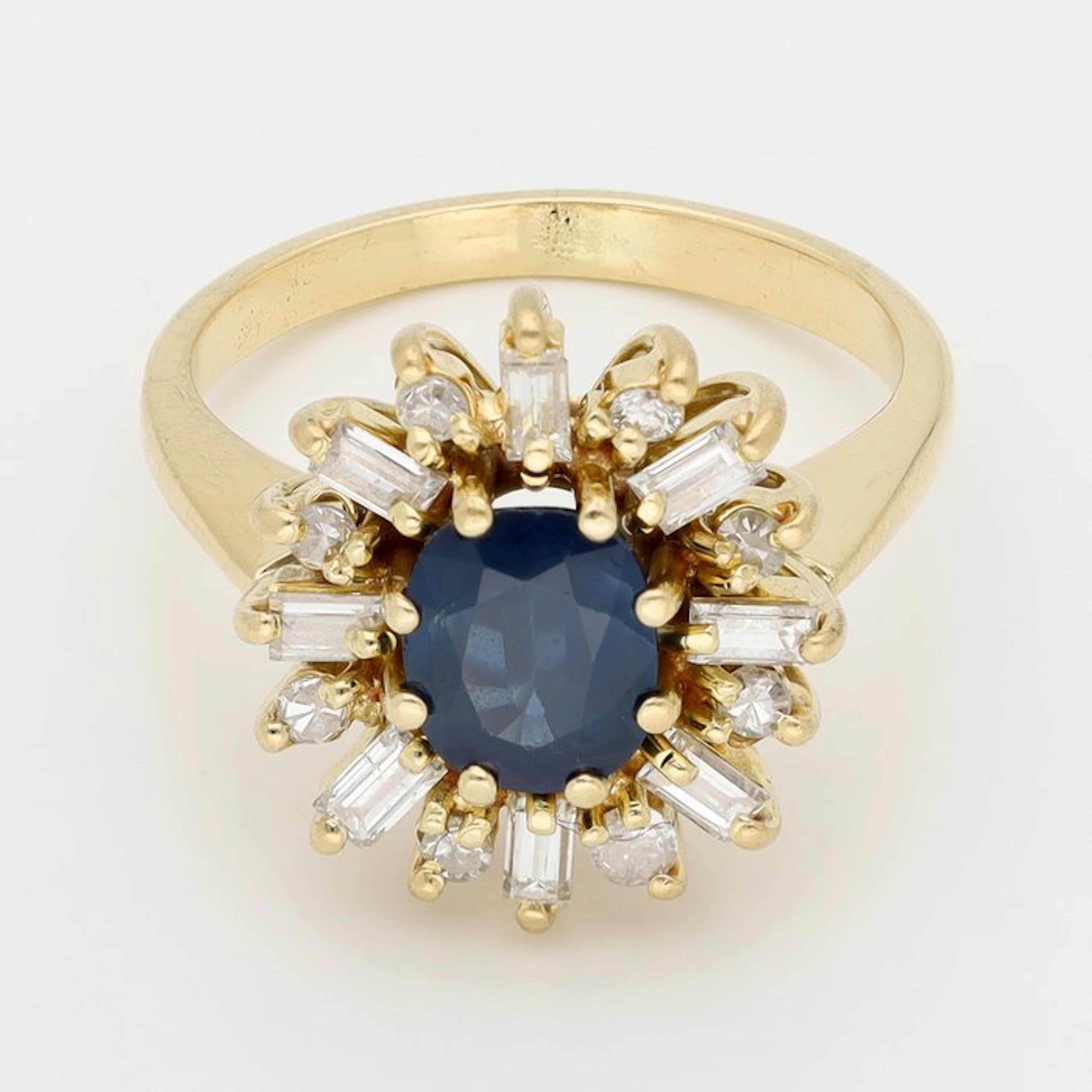 Ring - 18 kt. Yellow gold Sapphire - Diamond