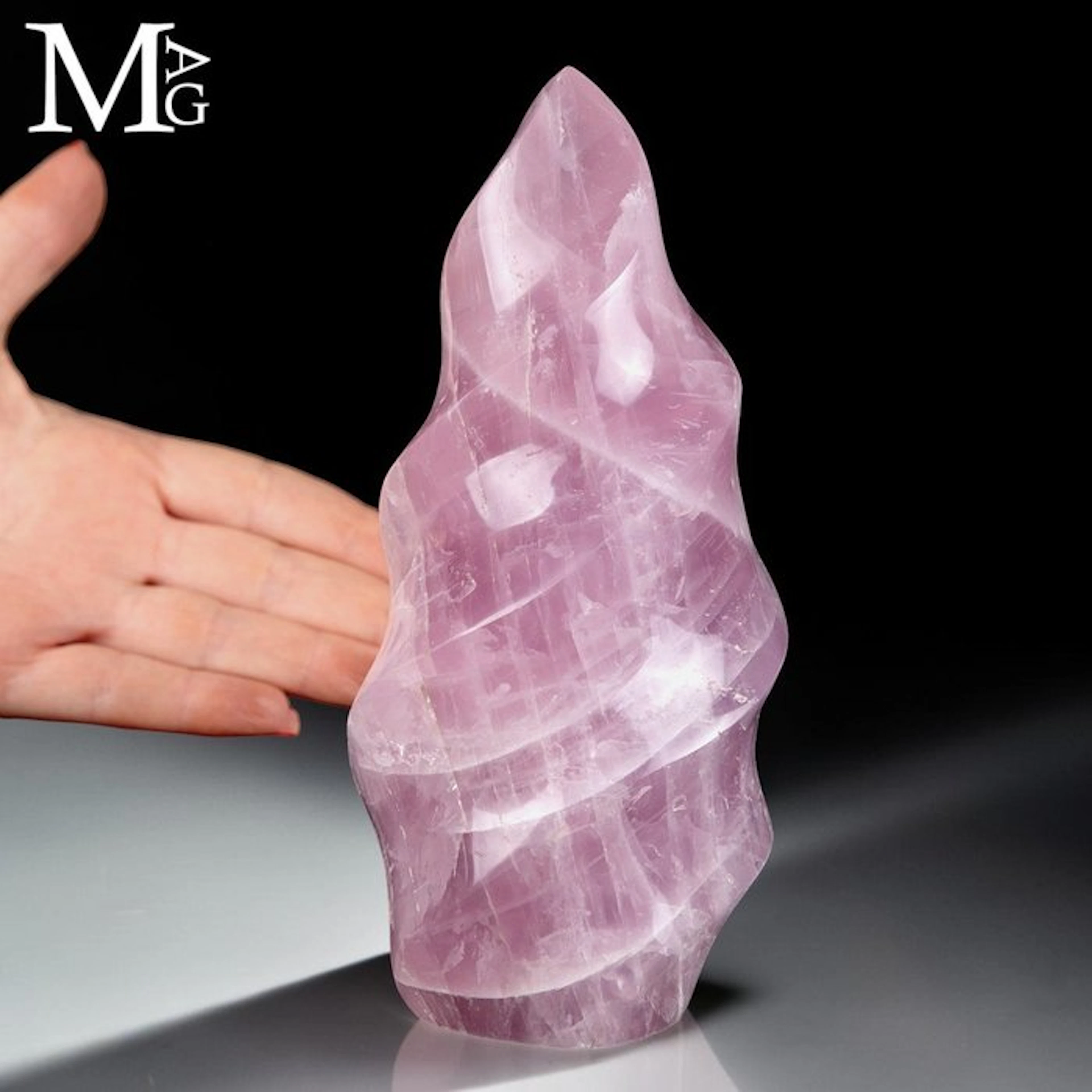 Natural Rose Quartz from Madagascar Large Carved...