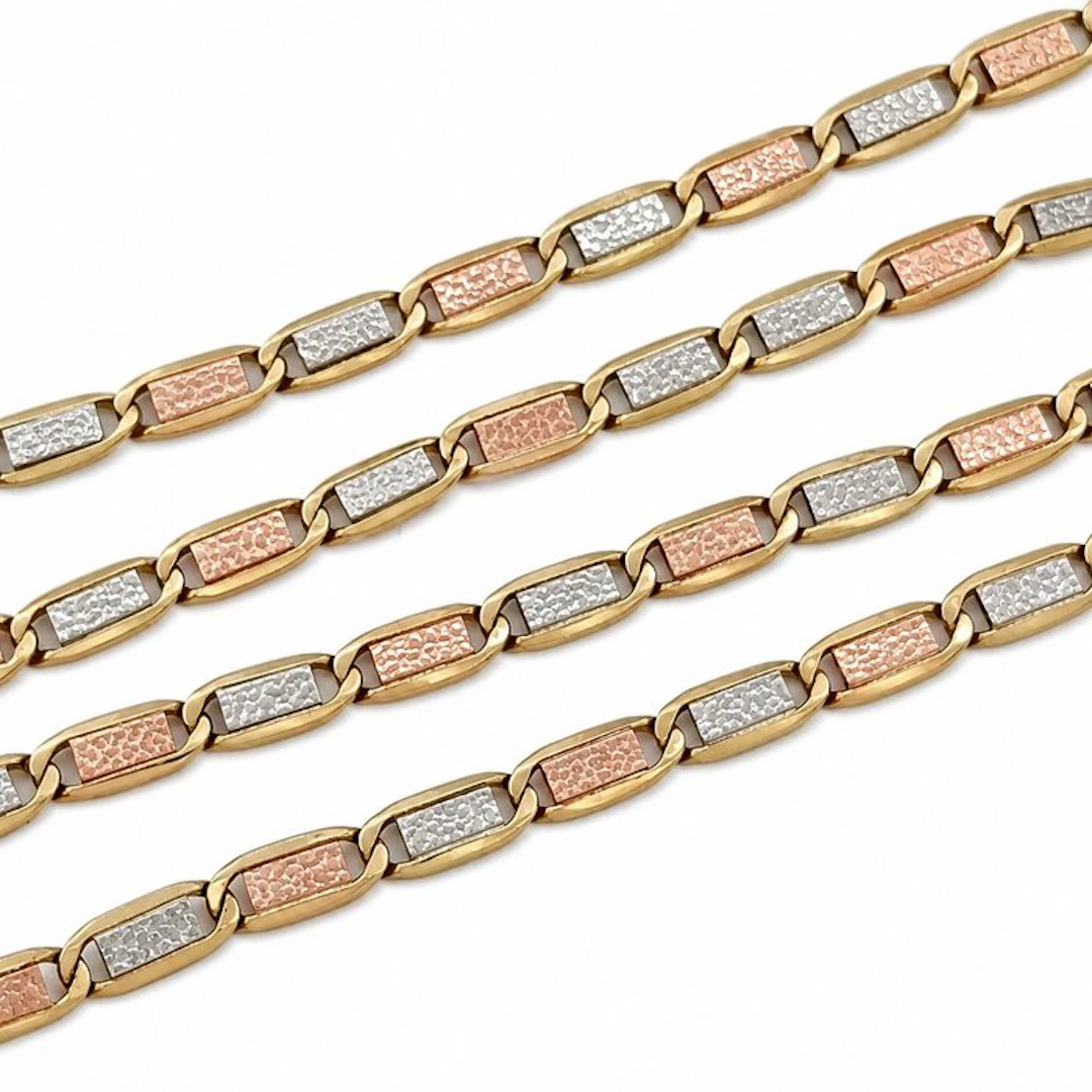 Necklace - 18 kt. Yellow gold, White gold, Rose gold - Made in Italy - HandMade