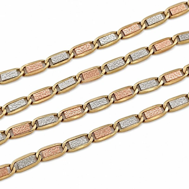 Necklace - 18 kt. Yellow gold, White gold, Rose gold - Made in Italy - Handmade