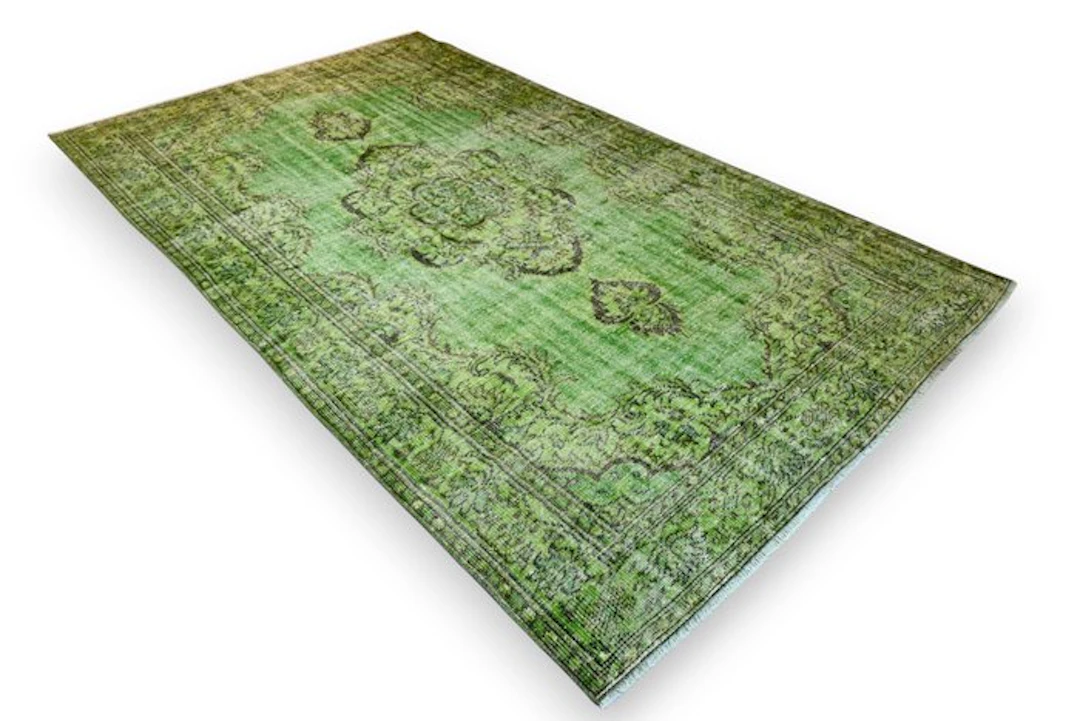 Green vintage - Rug - 310 cm - 180 cm - √ handmade √ certificate